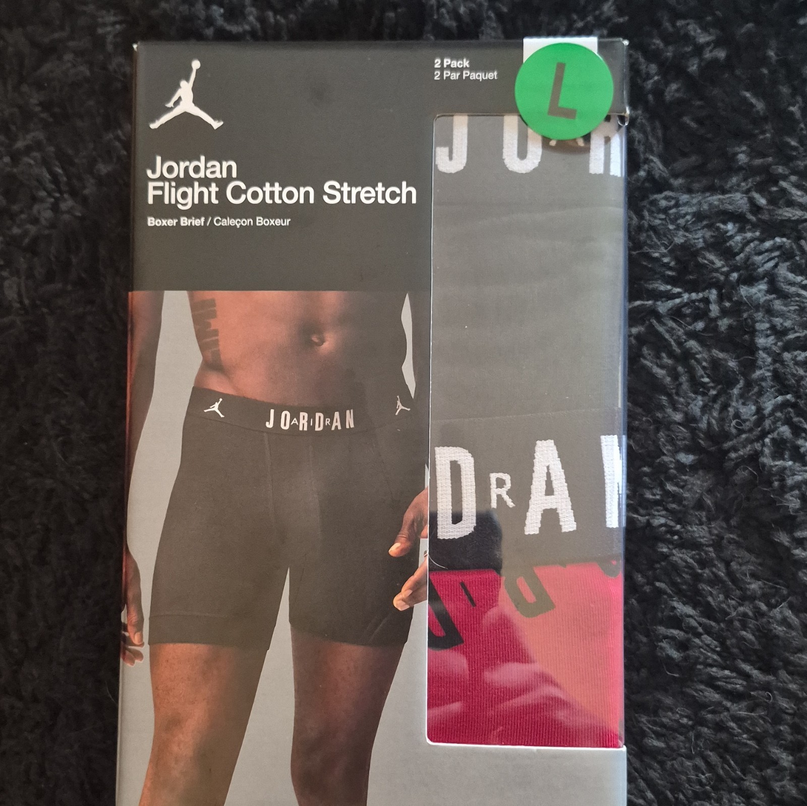 Jordan Men’s Flight Cotton Stretch Boxer Briefs in a 2-pack (L) 2pk New in. Box