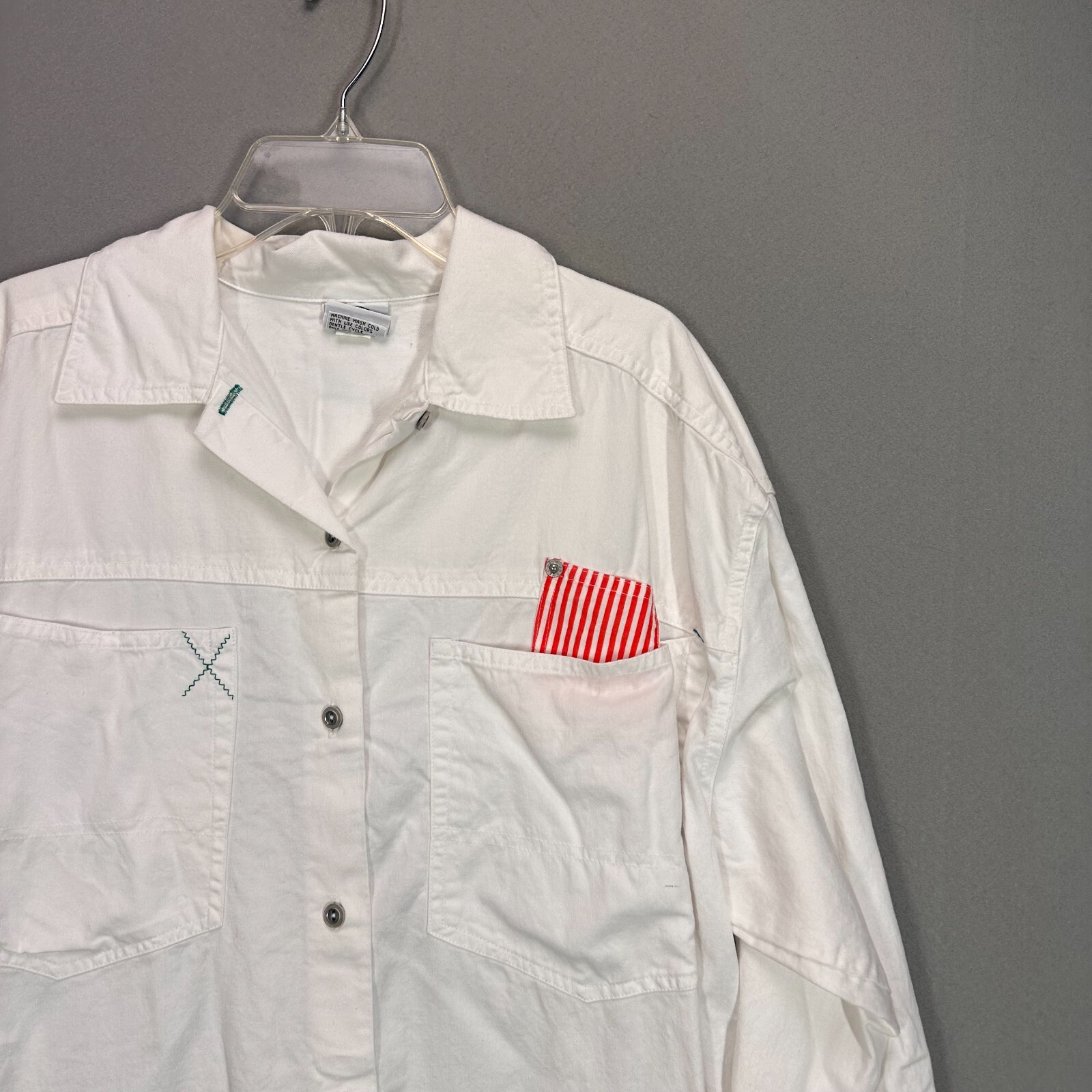 VTG Jordache 90s Casual Button-Up Shirt Collared Oversized Pockets Womens M