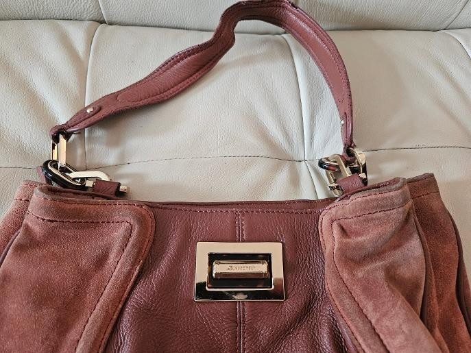 B. Makowsky Layla Brown Leather and Suede Hobo – A237193