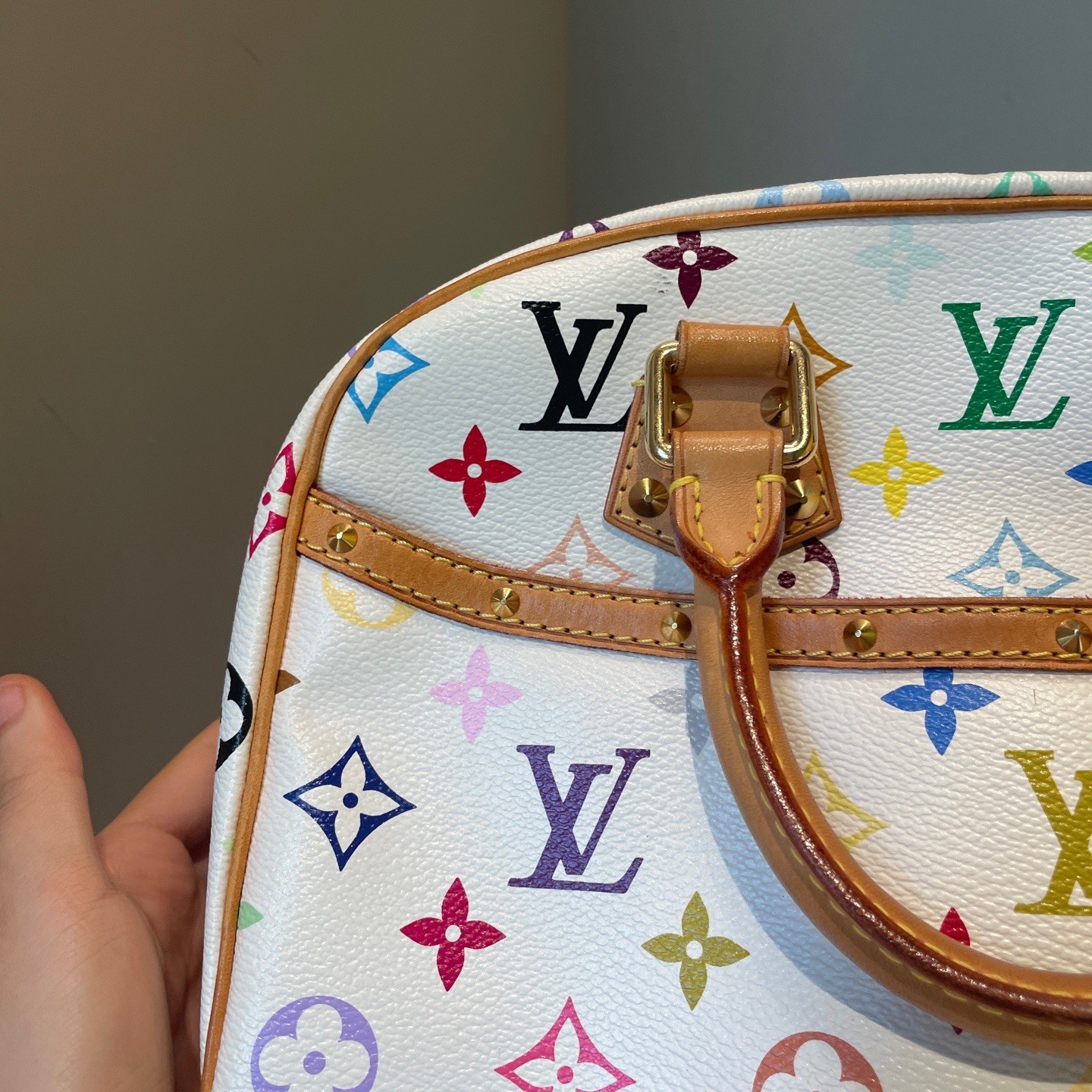 Louis Vuitton Murakami White Multicolor Monogram Handbag