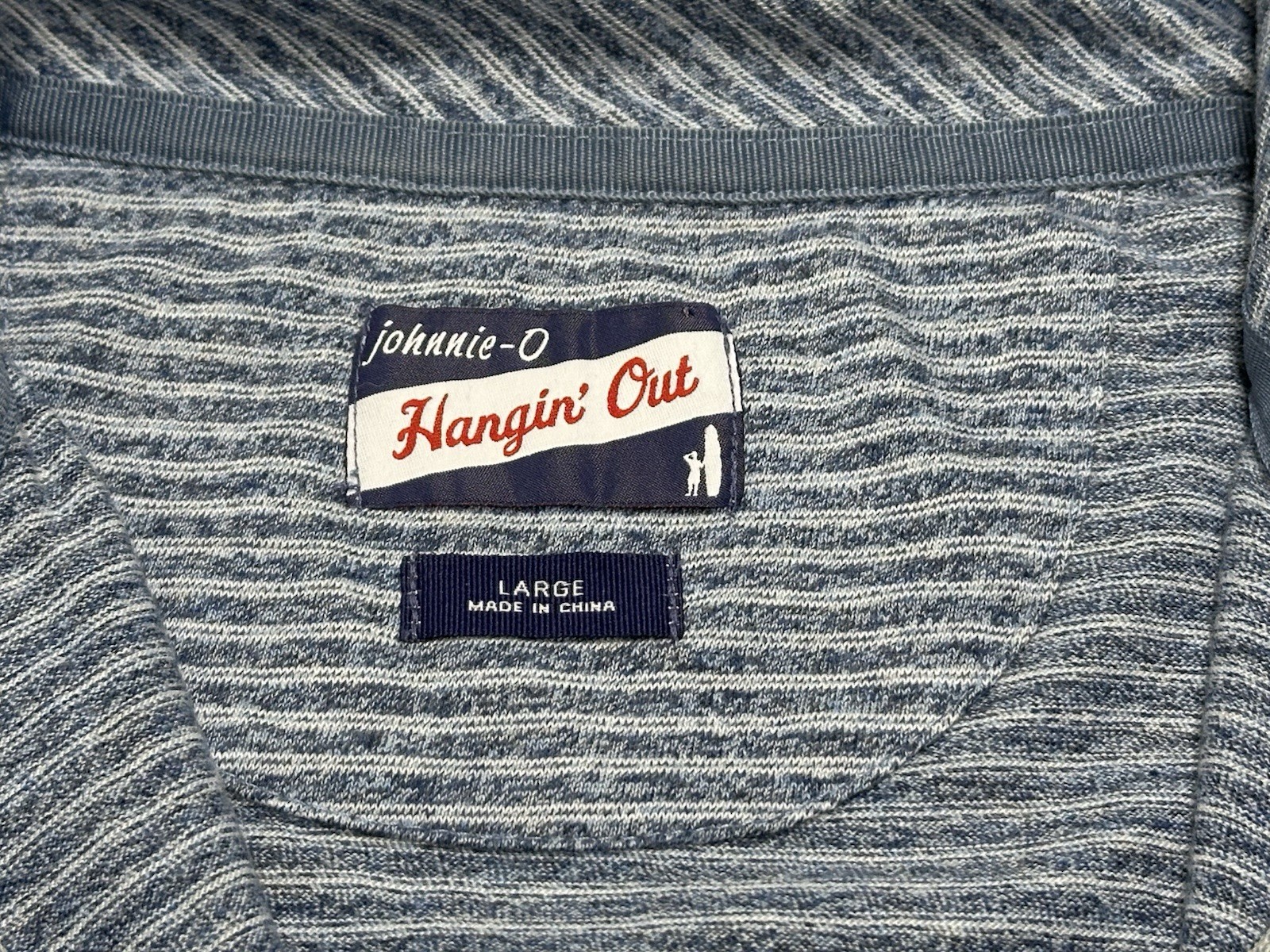 Johnnie-O Hangin’ Out Harvell 1/4 Zip Pullover Payne’s Valley Large Laguna Blue