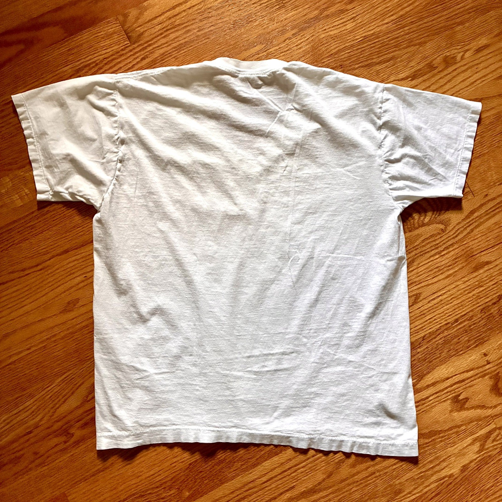 VINTAGE 80s/90s BVD White Single-Stitch V-Neck T-shirt Size Large