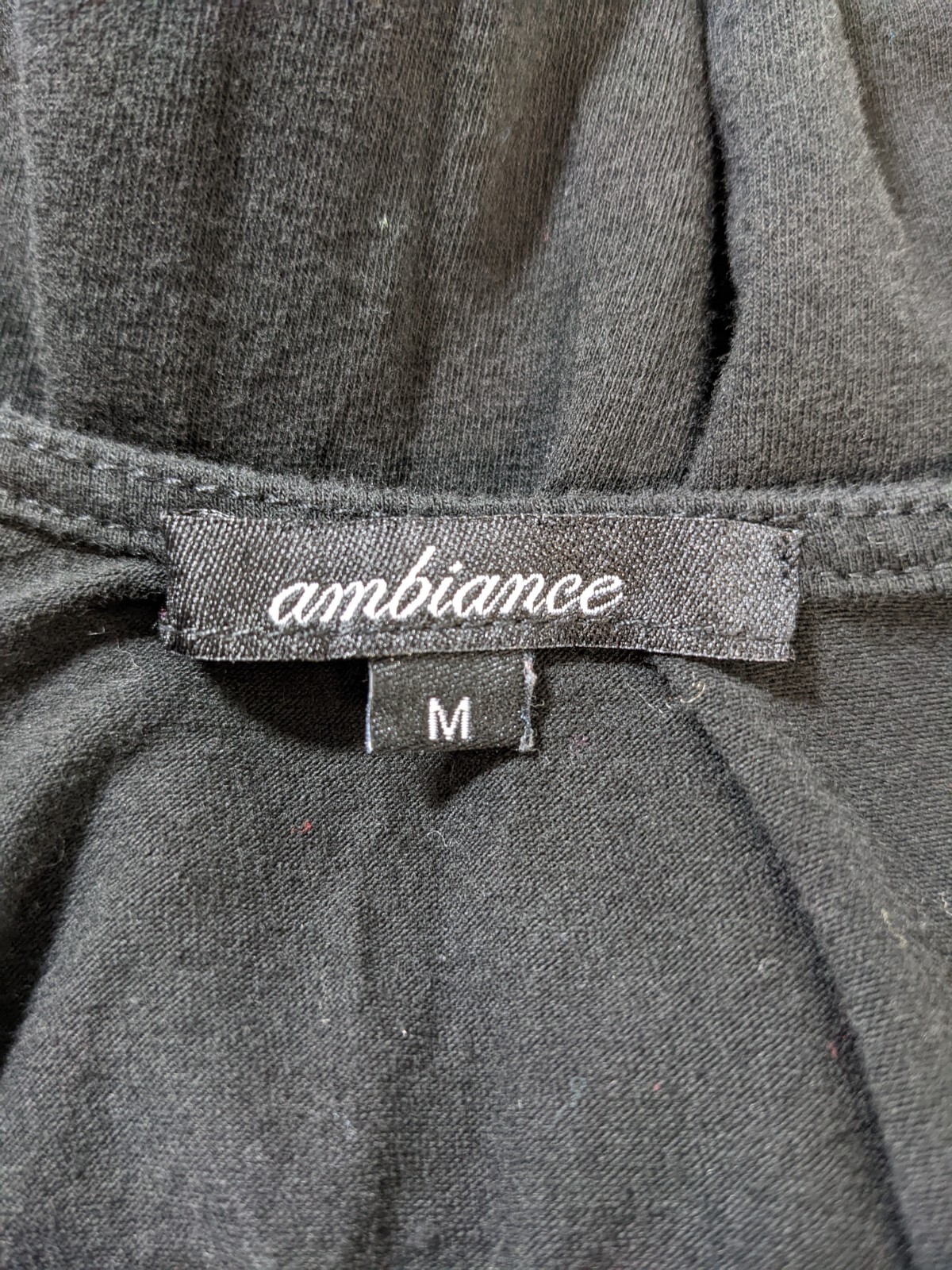 Ambiance Top Womens Medium Black Knit Bodysuit Snap Closure Lace-Up Scoop Neck