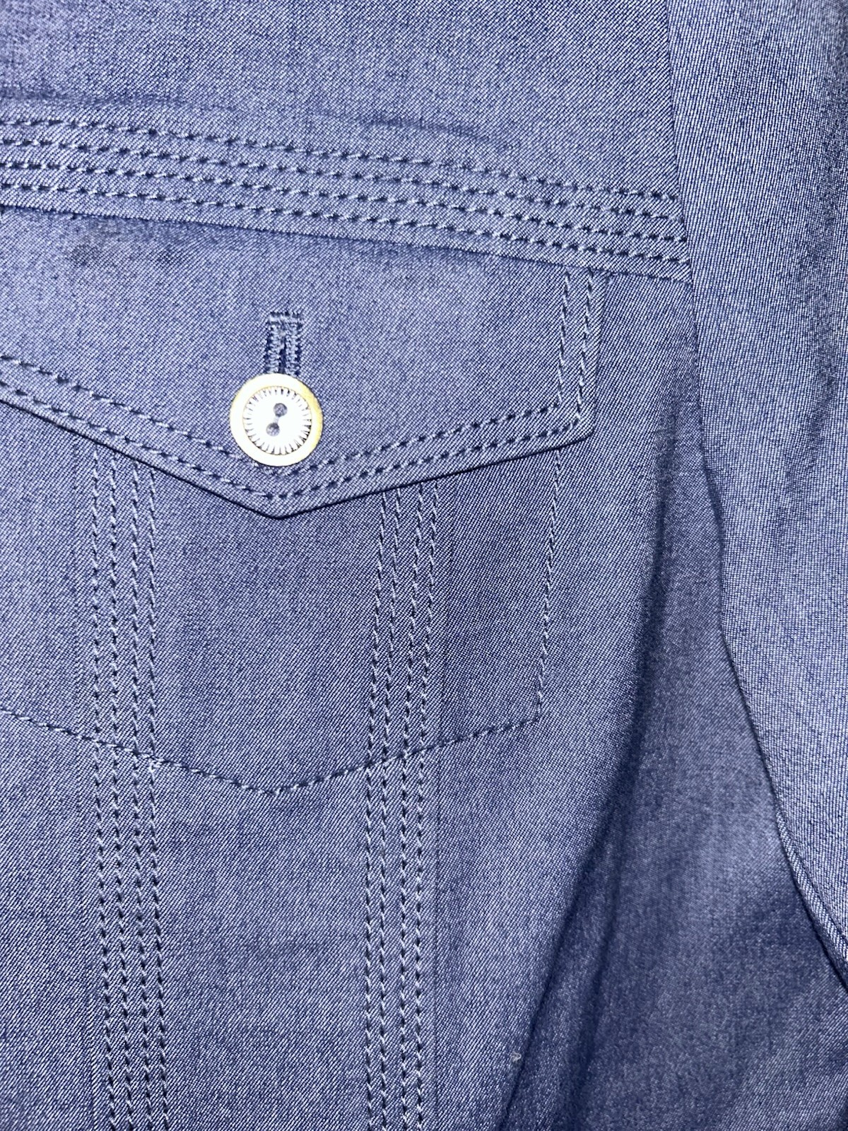 St. John Sport Blue Herringbone Zip Jacket Button Cuffs Chest Pockets M