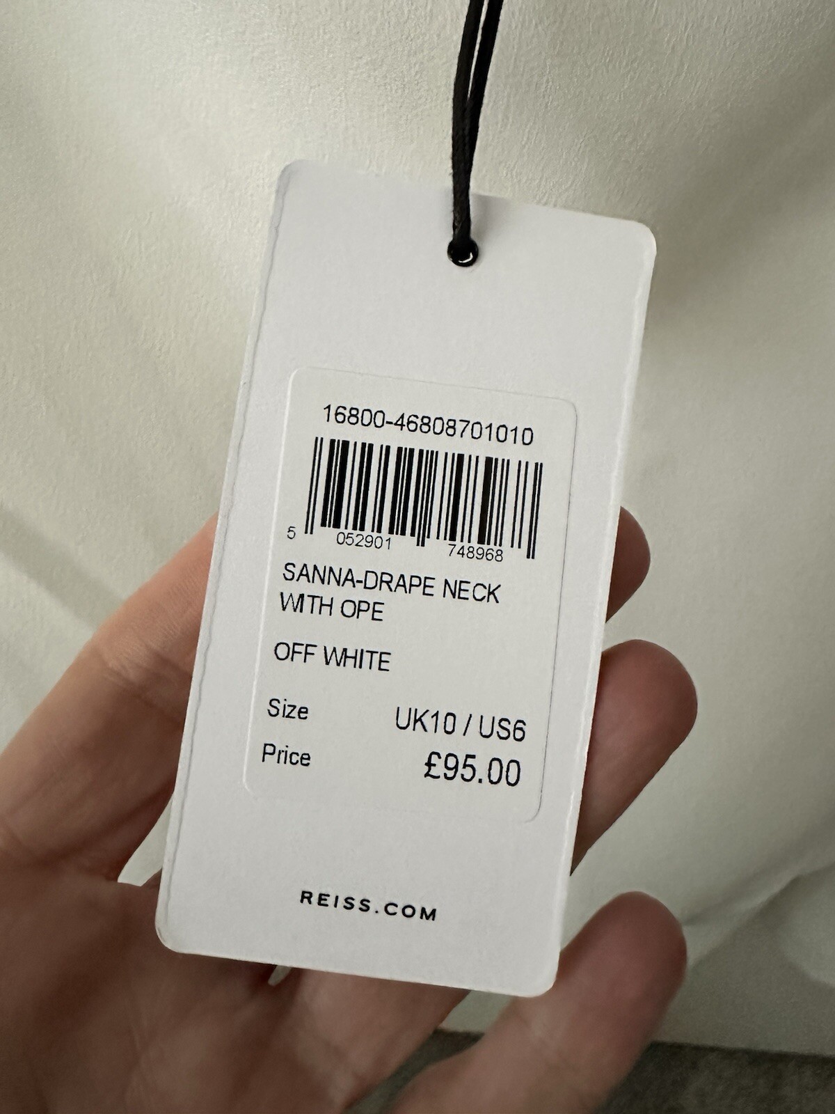 Reiss Sanna Off White Asymmetrical Blouse Size 10 UK NEW With TAGS RRP £95