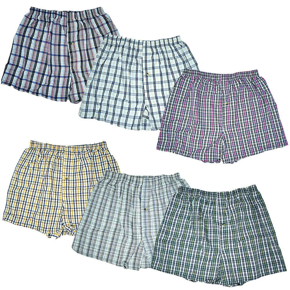 3-12 Pack Mens Boxer Briefs Check Plaid Cotton Shorts Trunk Underwear Size M-2XL