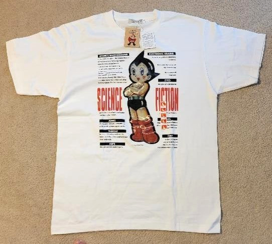 Astro Boy Tezuka Mighty Atom 3D Hologram Men’s White T Shirt Size L Japan