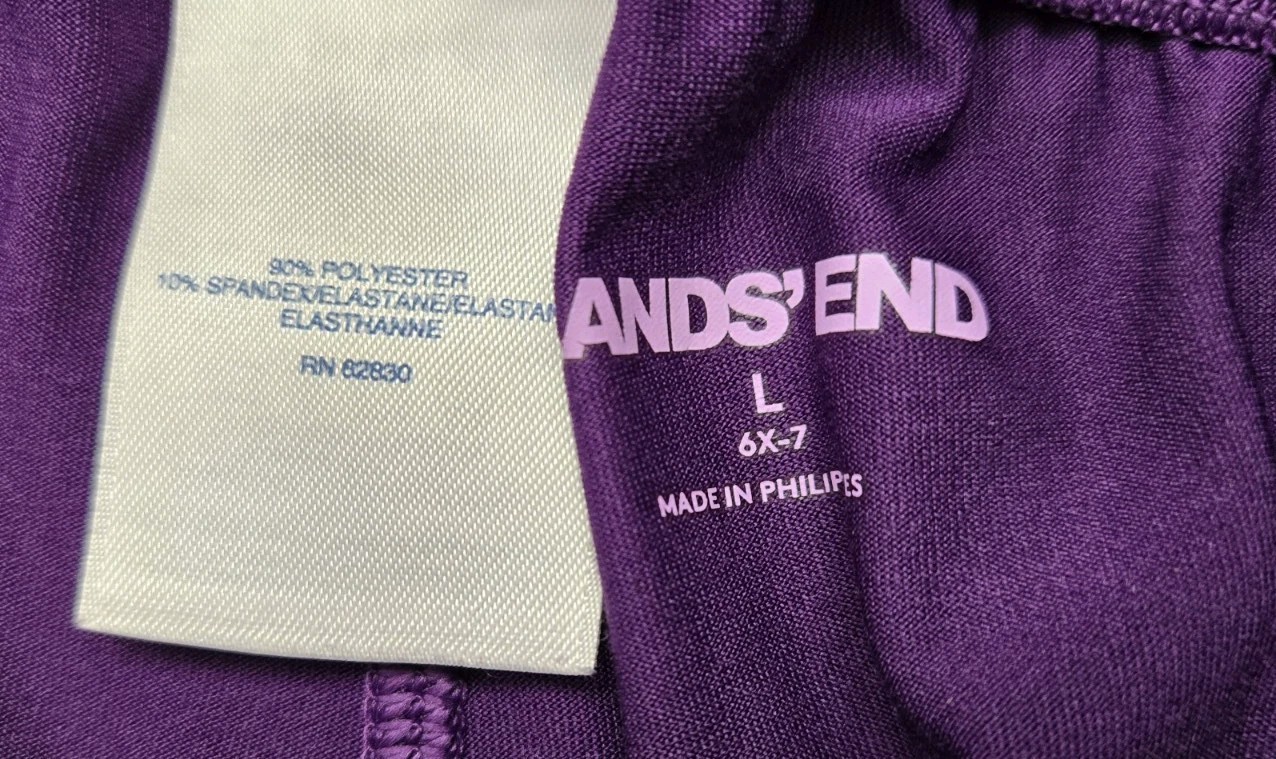 Lands’ End Long Johns Set Girls’ 6X-7 Thermal Base Layer Purple
