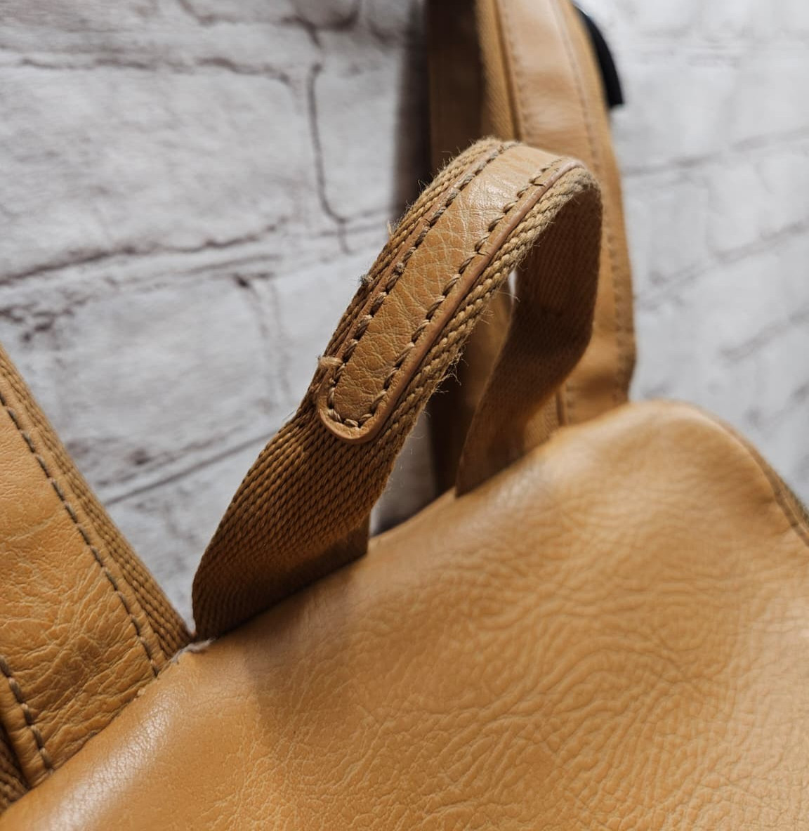Matt & Nat Camel Vegan Leather Backpack – CHECK DESCRIPTION