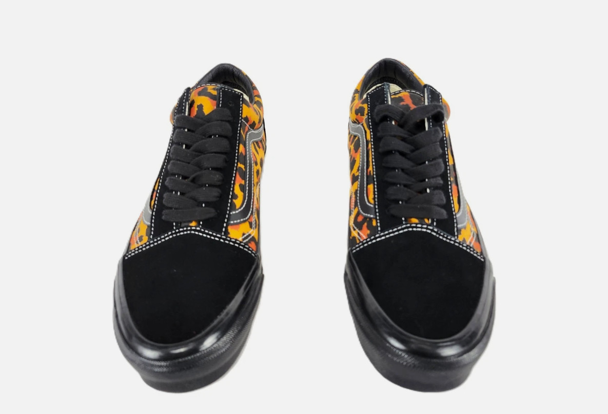 Vans Lx Old Skool Leopard Black Orange Sneakers Mens or Womens Skate Casual Shoe