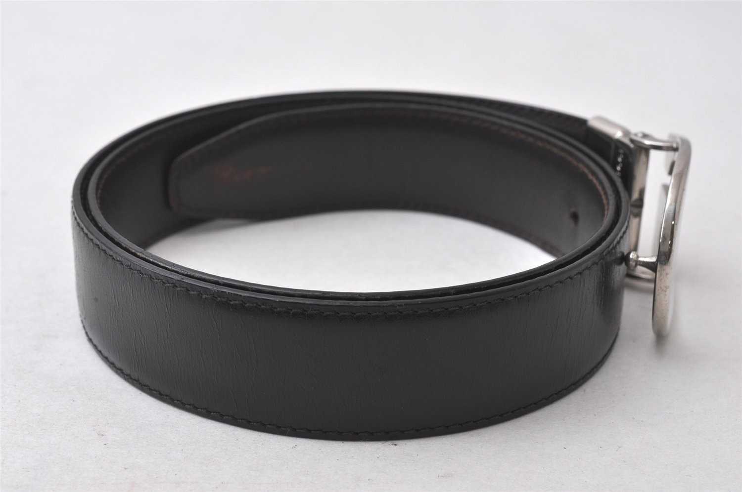 Authentic GUCCI Vintage Belt Leather Size 77-82cm 30.3-32.3″ Black 869AA