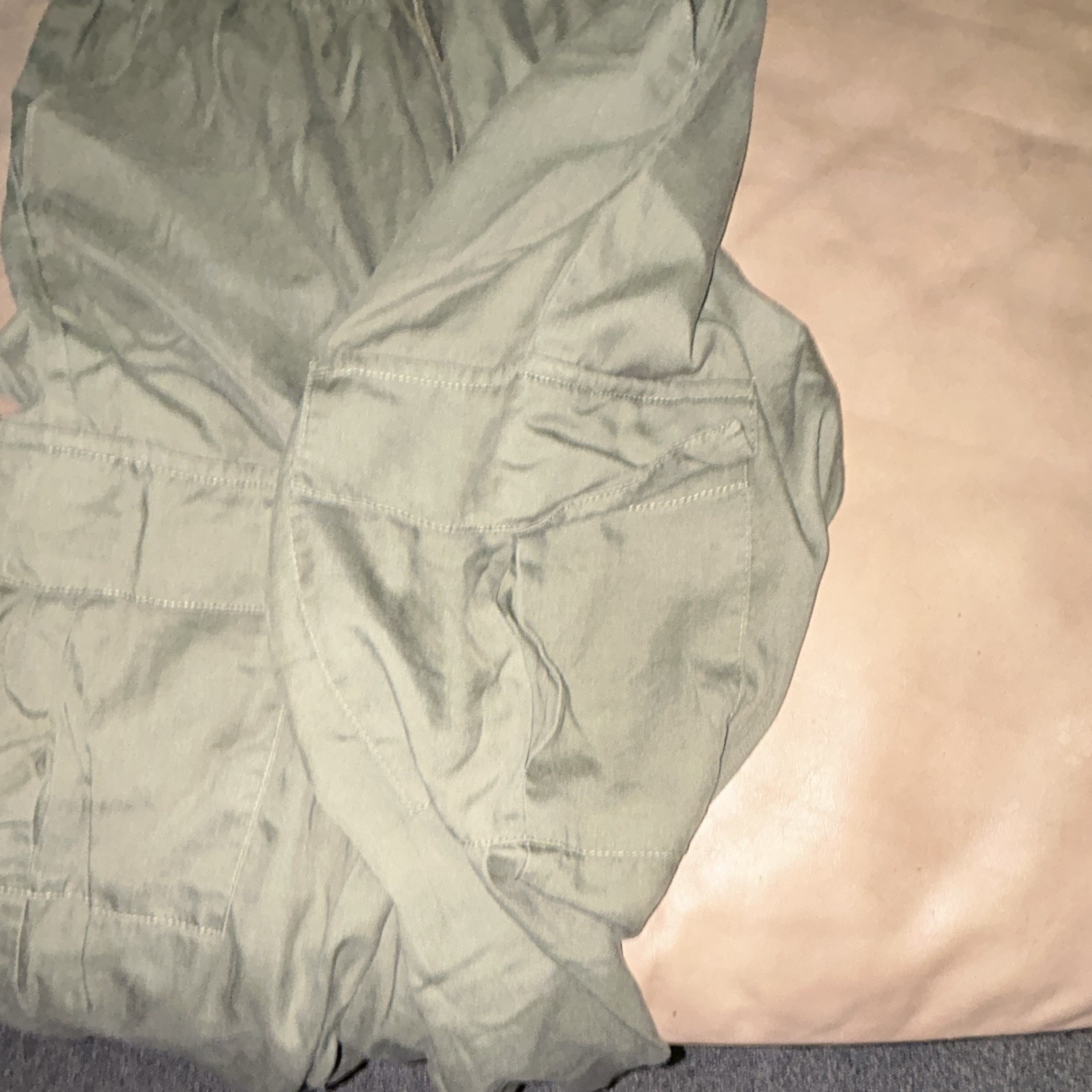 Indigo Rein Women’s Green Cargo Jogger Pants Pockets Elastic Waist Size M