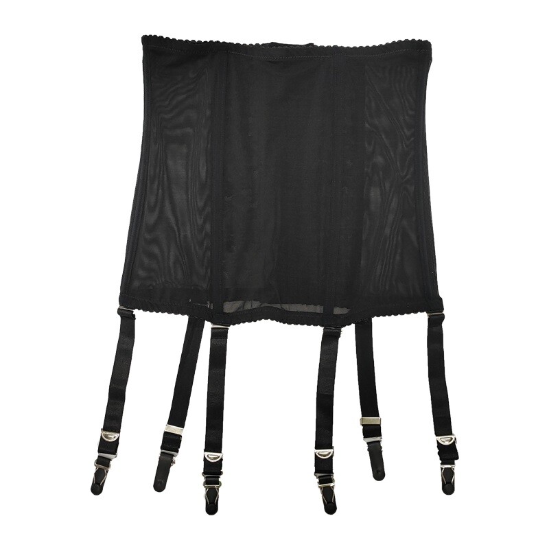 USA Unisex Boned Firm Shaping Waist Cincher Garter Belts With 6 Removable Straps