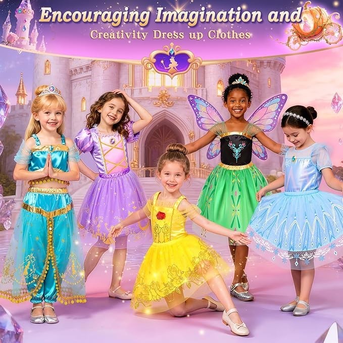 Princess Costumes for Girls, Princess Dress up Clothes for Girl 4-6 Princess …