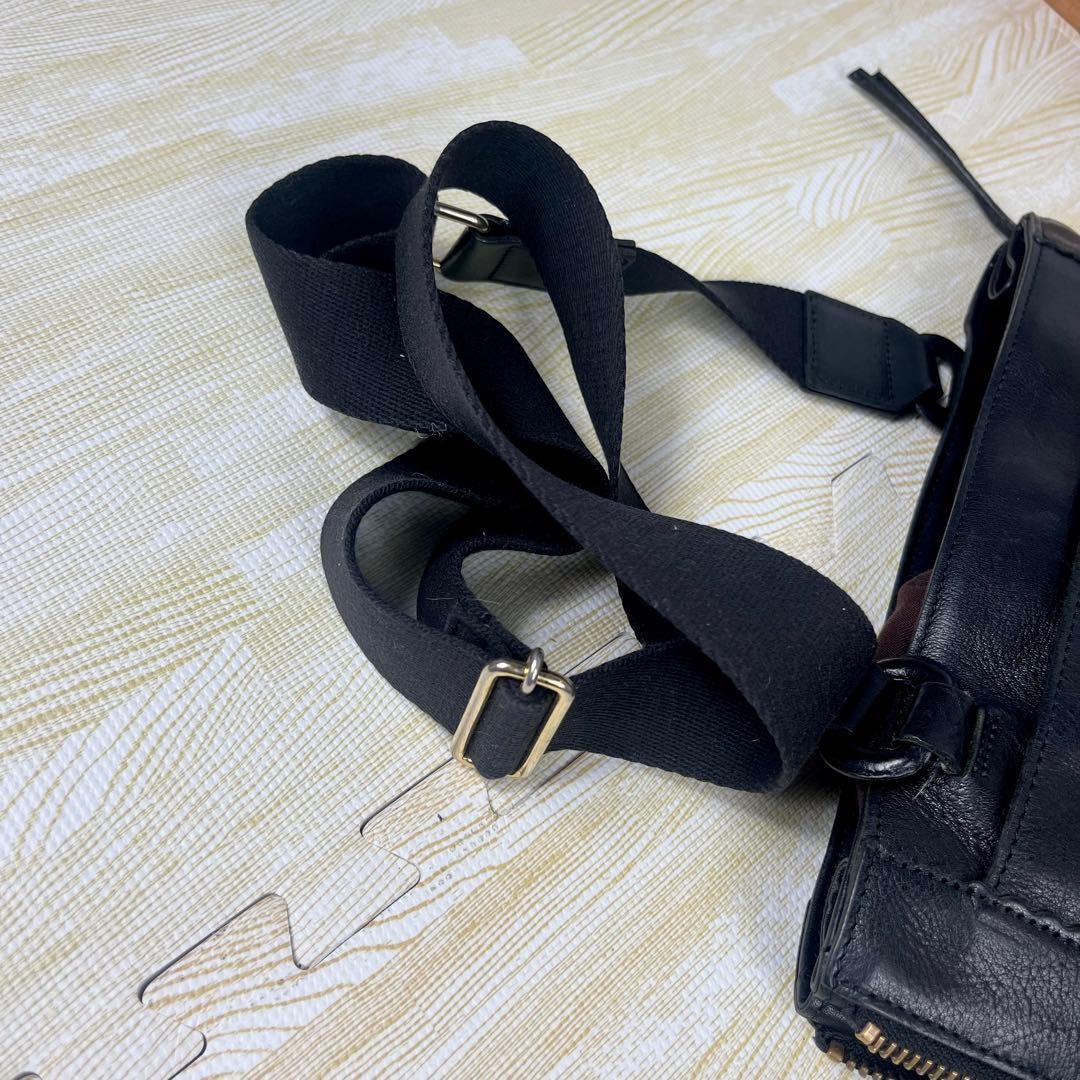 Vivienne Westwood Black Orb Leather Crossbody Shoulder Bag Adjustable Authentic