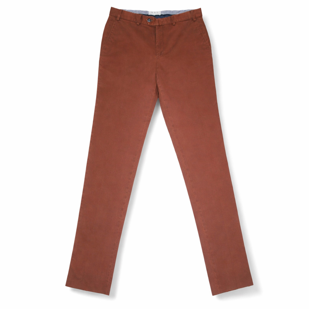 HILTL HTL Men’s 33 Unfinished Brown Dustin So. Chino Pants Flat Front Trousers