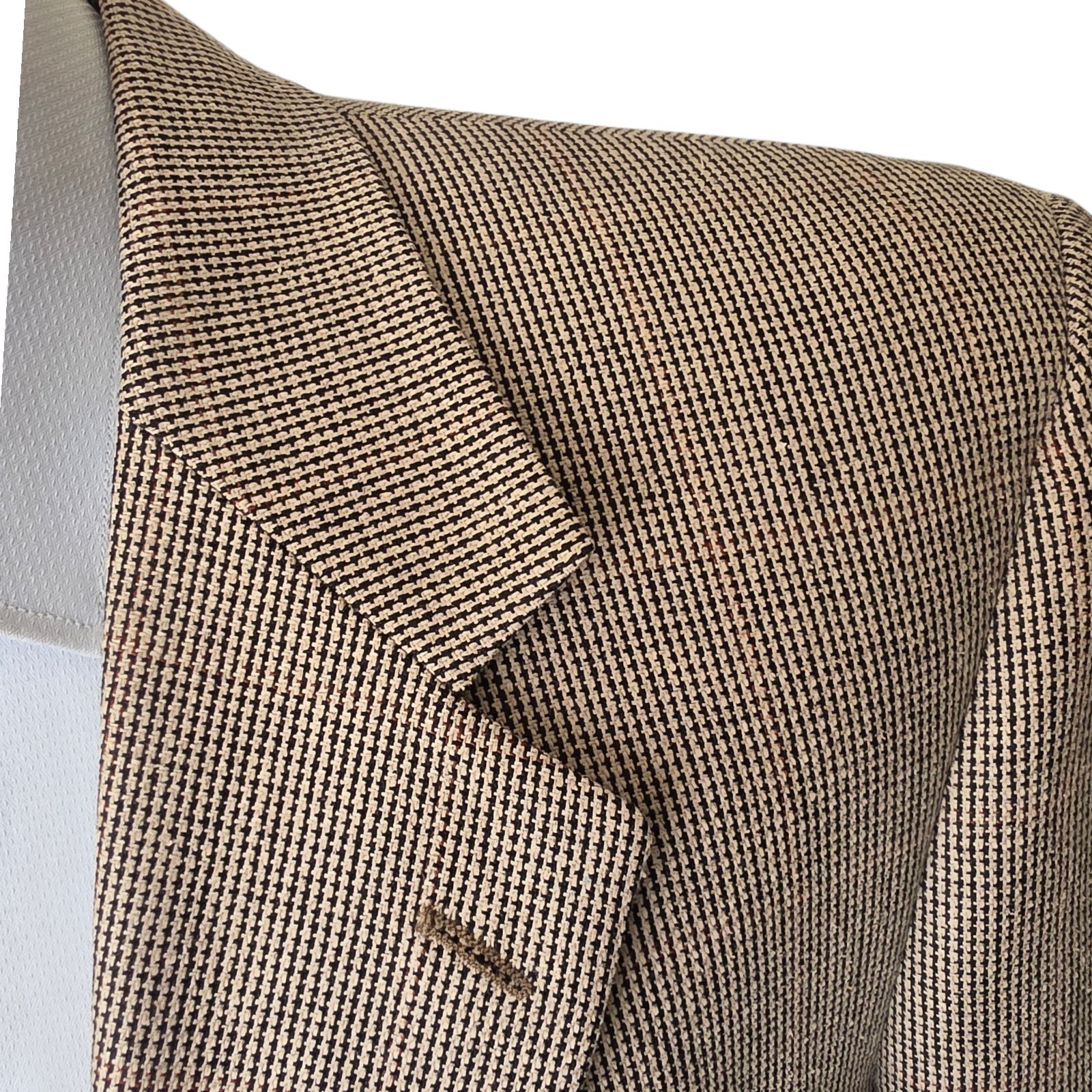 Vintage Burberry Blazer 44L Woven Nailhead Soft Tweed