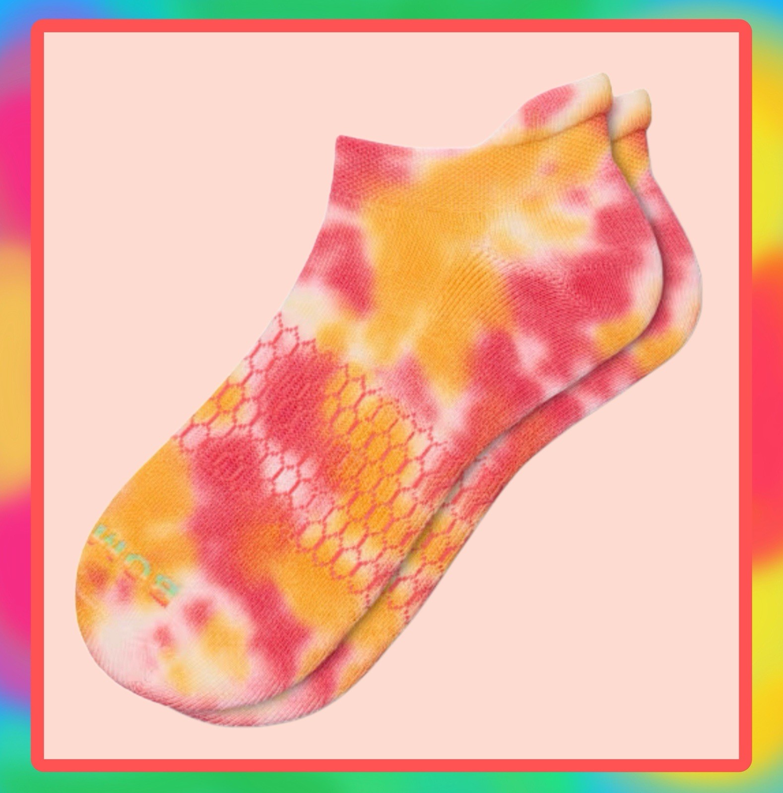 NEW/AUTHENTIC Bombas Ankle Socks 3 Pair Rainbow🏳️‍🌈’90s Tie-Dye Women’s Size M