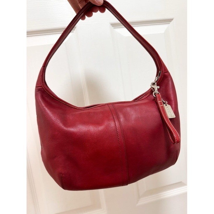 Coach Ergo Hobo Shoulder Bag Leather Red Vintage Y2K 9219