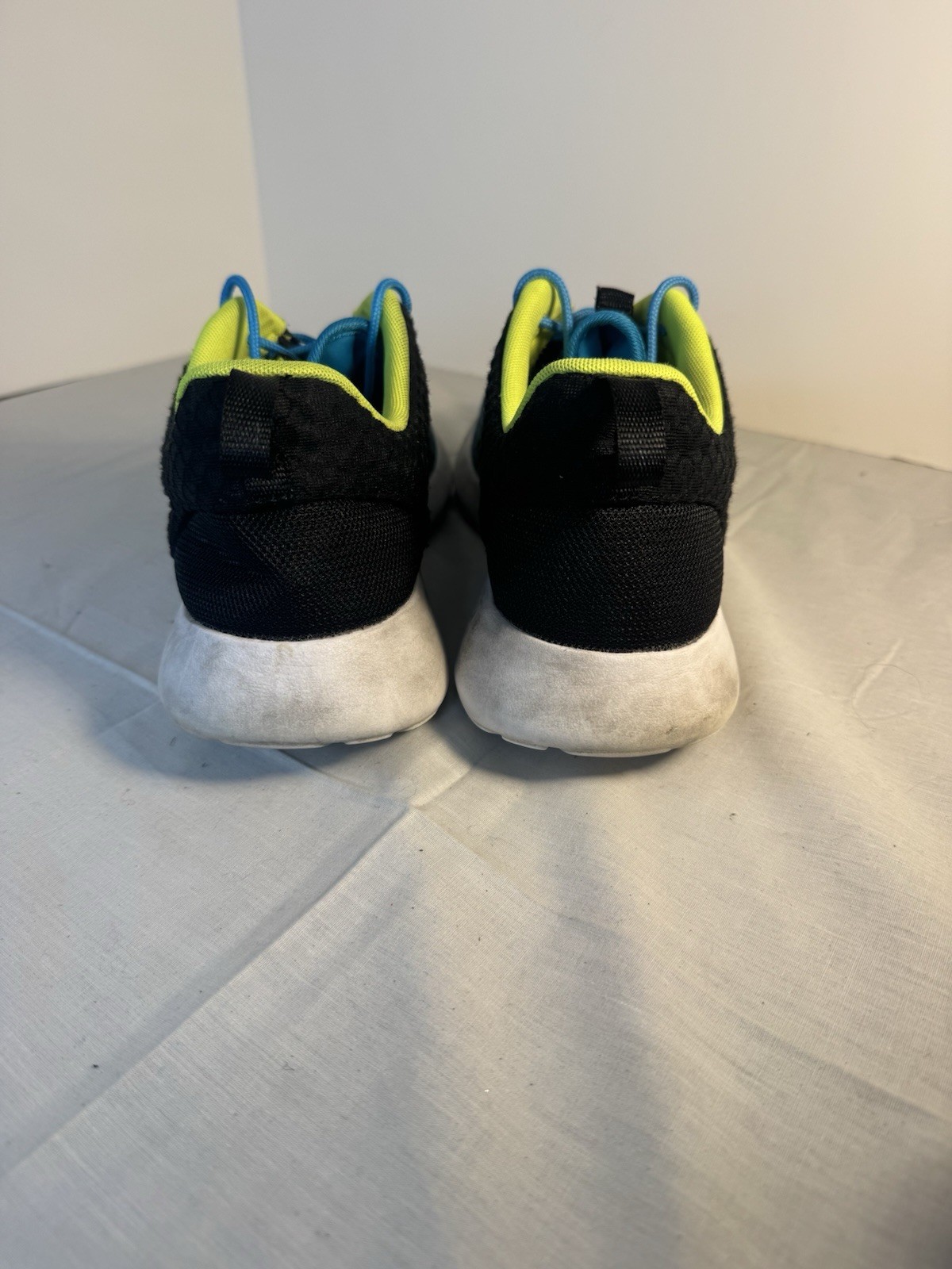 Nike Roshe Run FB (Blue Leopard) Blue Black Neon Yellow-Green Men’s Size 11