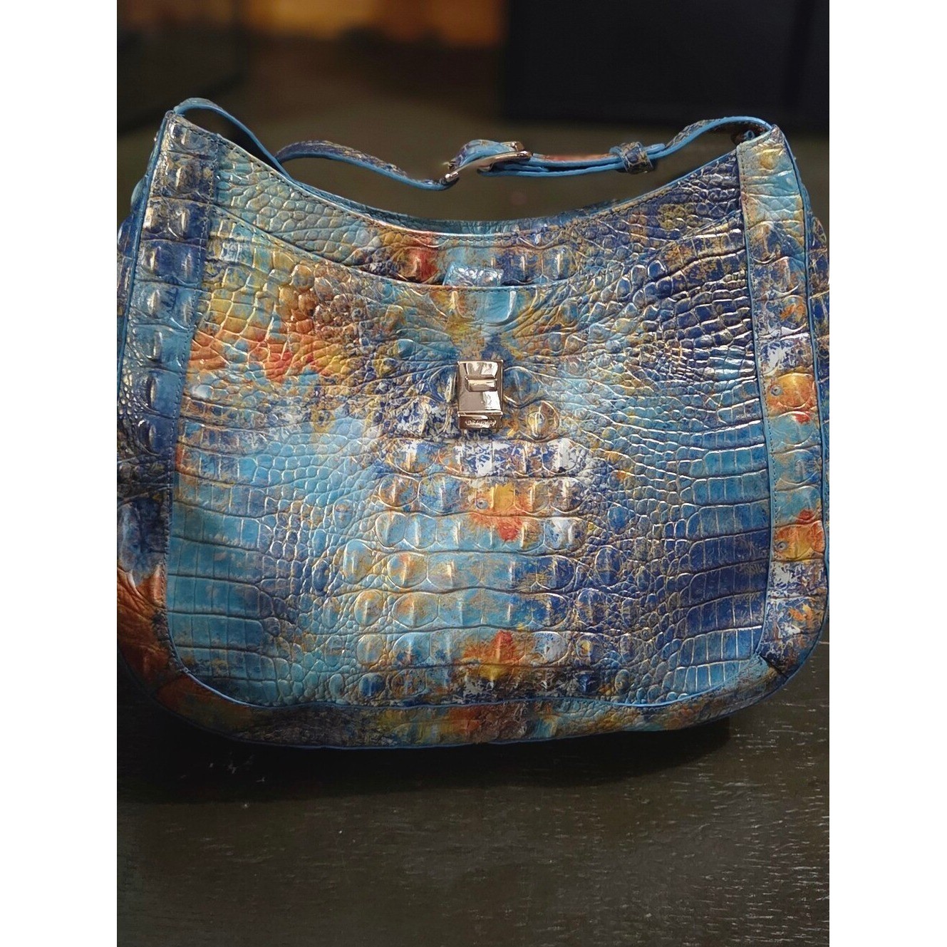 NWOT Brahmin Shoulder Bag in Reef Melbourne Croc-Embossed Leather