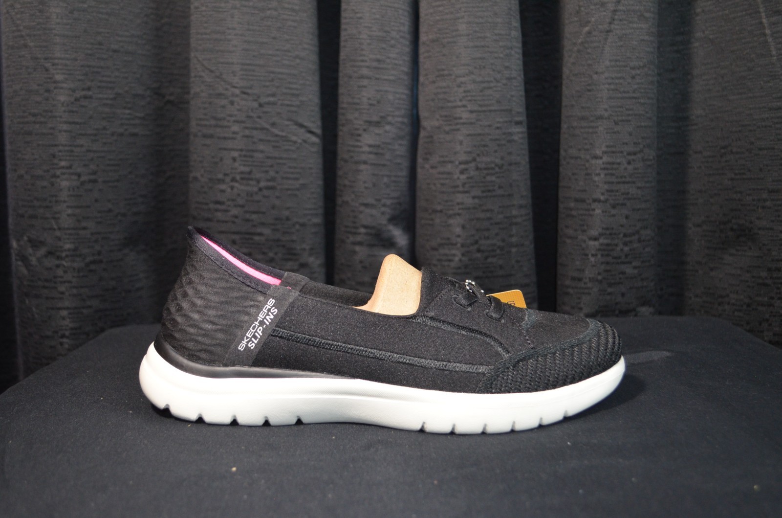 Skechers Women’s Slip-Ins On The Go Flex Top Notch Shoes Black White Size:7.5