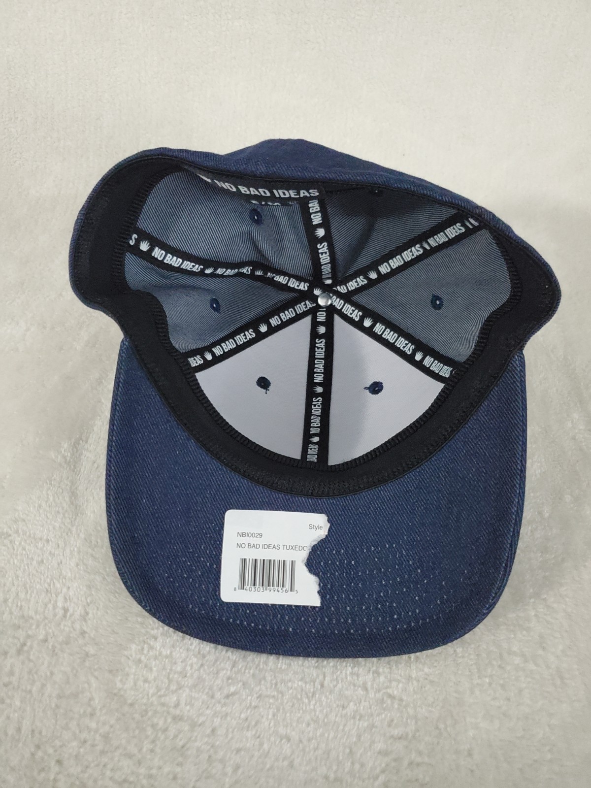 NO BAD IDEAS TUXEDO 2.0 MENS STRETCH FIT HAT SMALL MEDIUM DENIM BLUE NEW