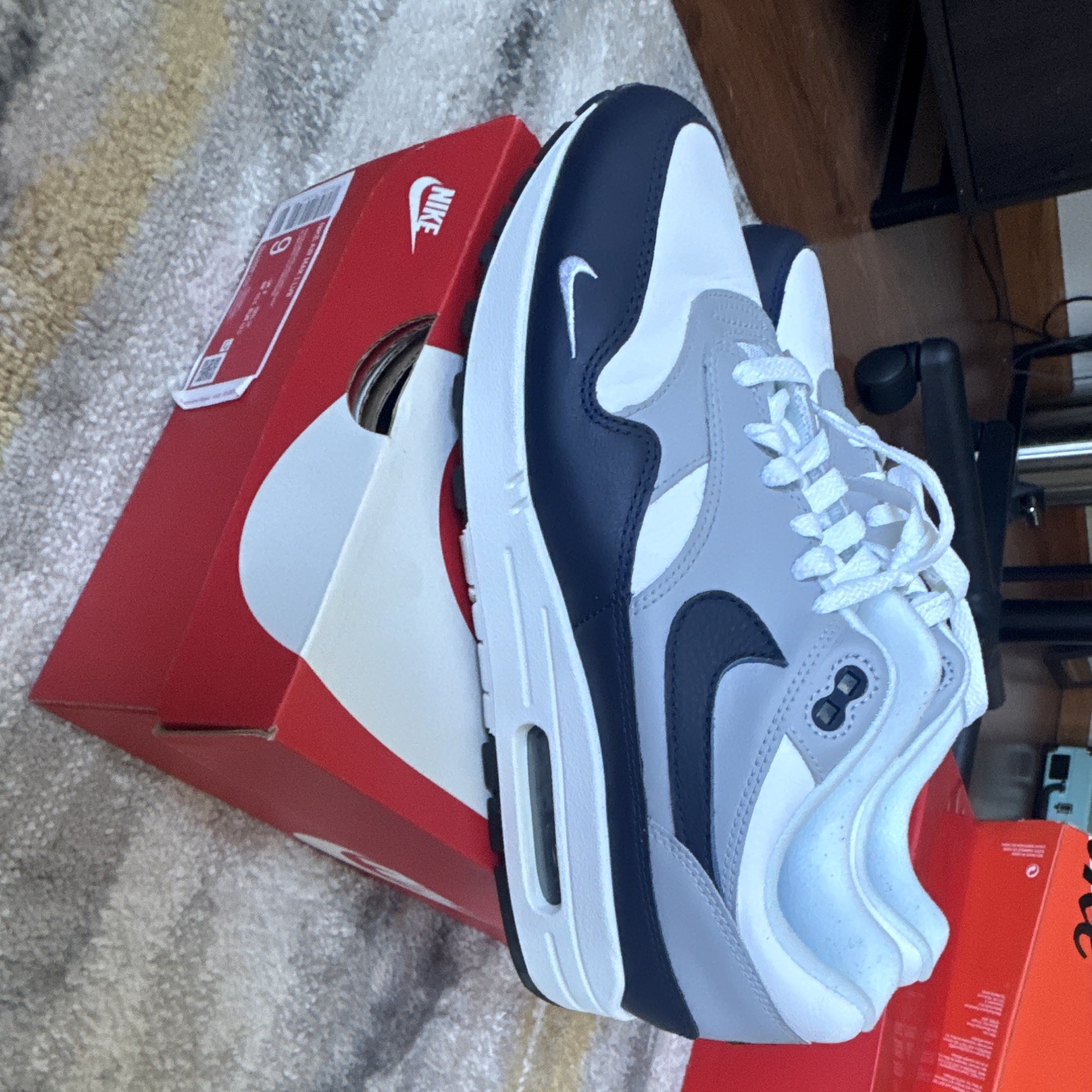 Nike Air Max 1 LV8 Obsidian Men’s Sneakers White/Gray/Black DH4059-100