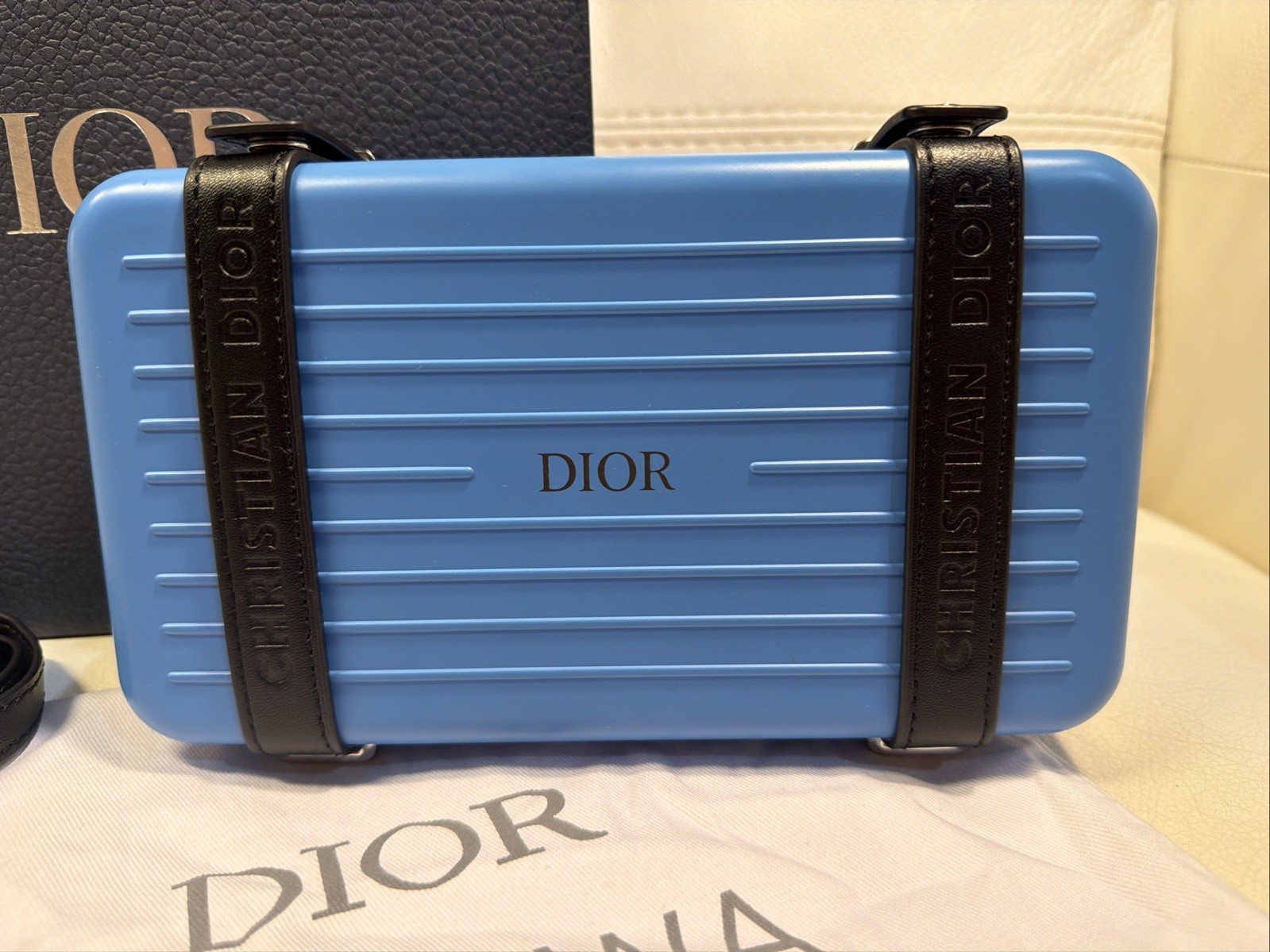 RIMOWA Personal Aluminum Cross-Body Clutch Bag – Blue