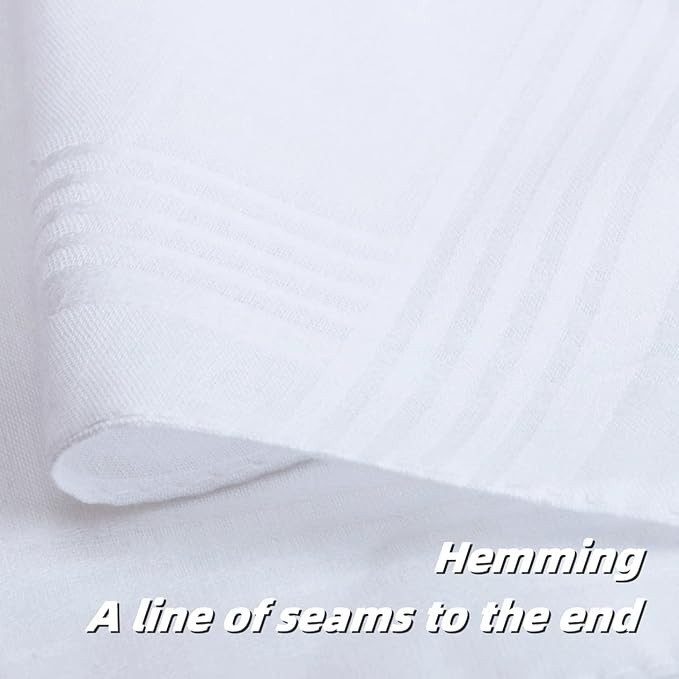 Cotton Handkerchiefs for Men 6 Pack Soft White Pure Cotton Hank