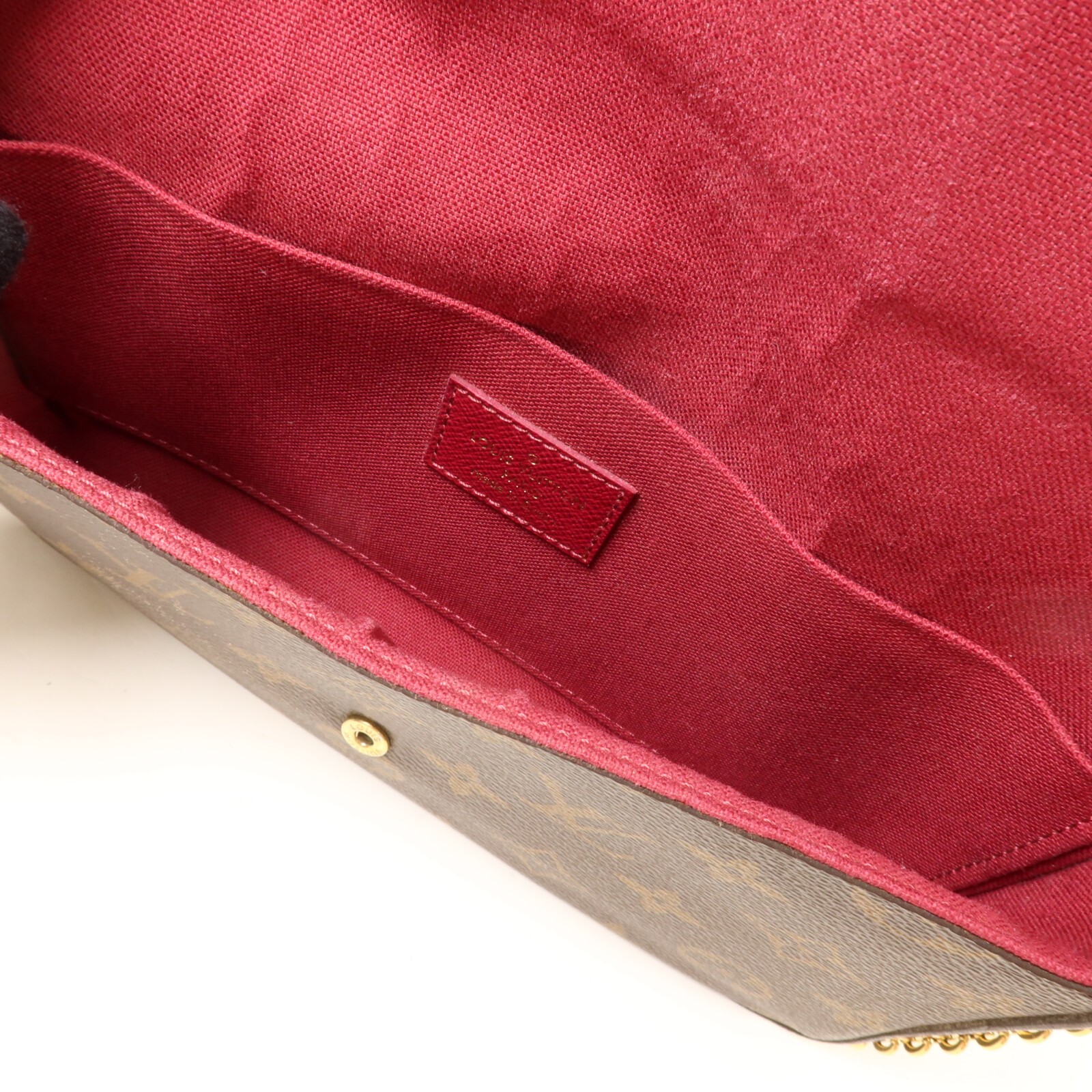 LOUIS VUITTON LV GHW Pochette Felicie Chain Shoulder M61276 Monogram Brown/Red