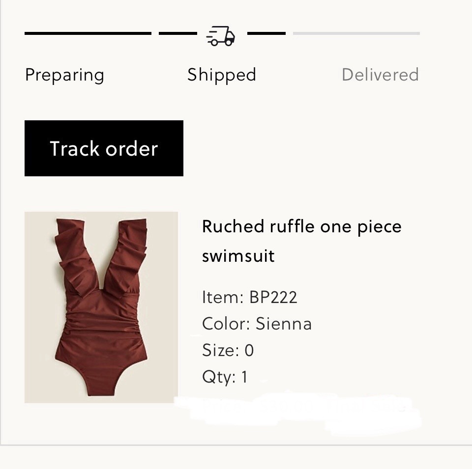 Size 0 J Crew Sienna Rust Ruffle Ruched Lightly Padded V-Neck One Piece Swimsuit