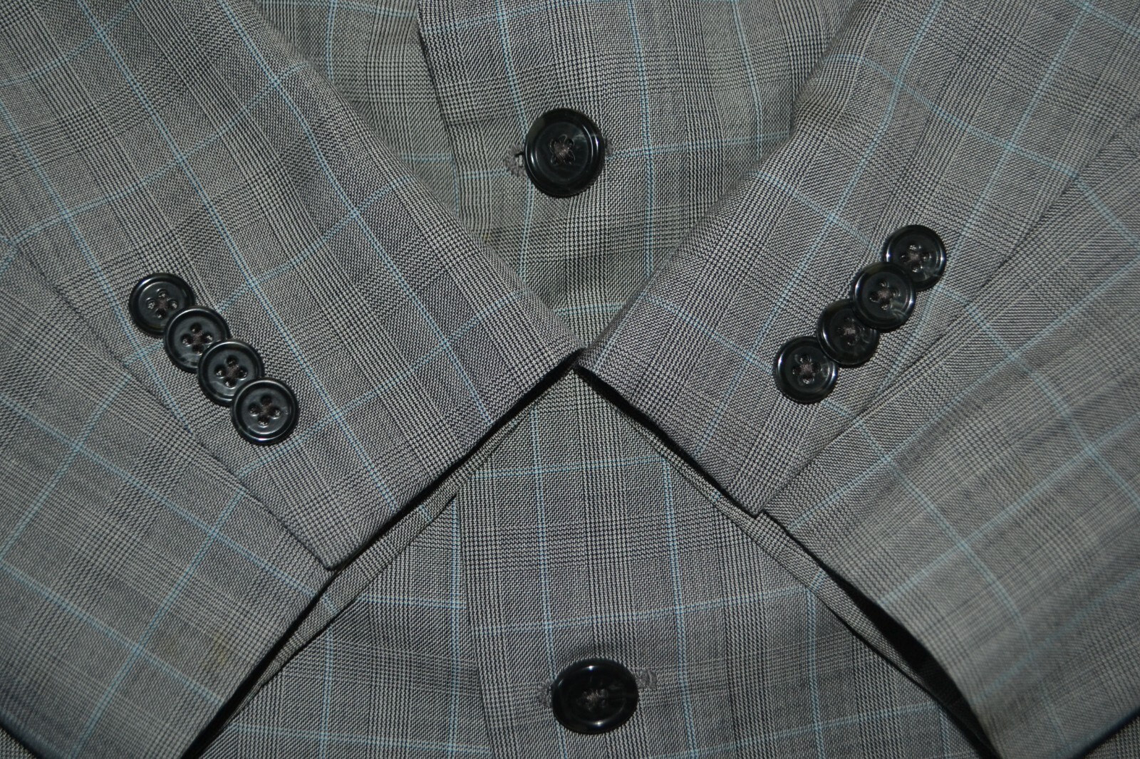 Michael Kors Men Gray Wool Blend Dual Vent Check Pattern Sports Coat Sz 46R