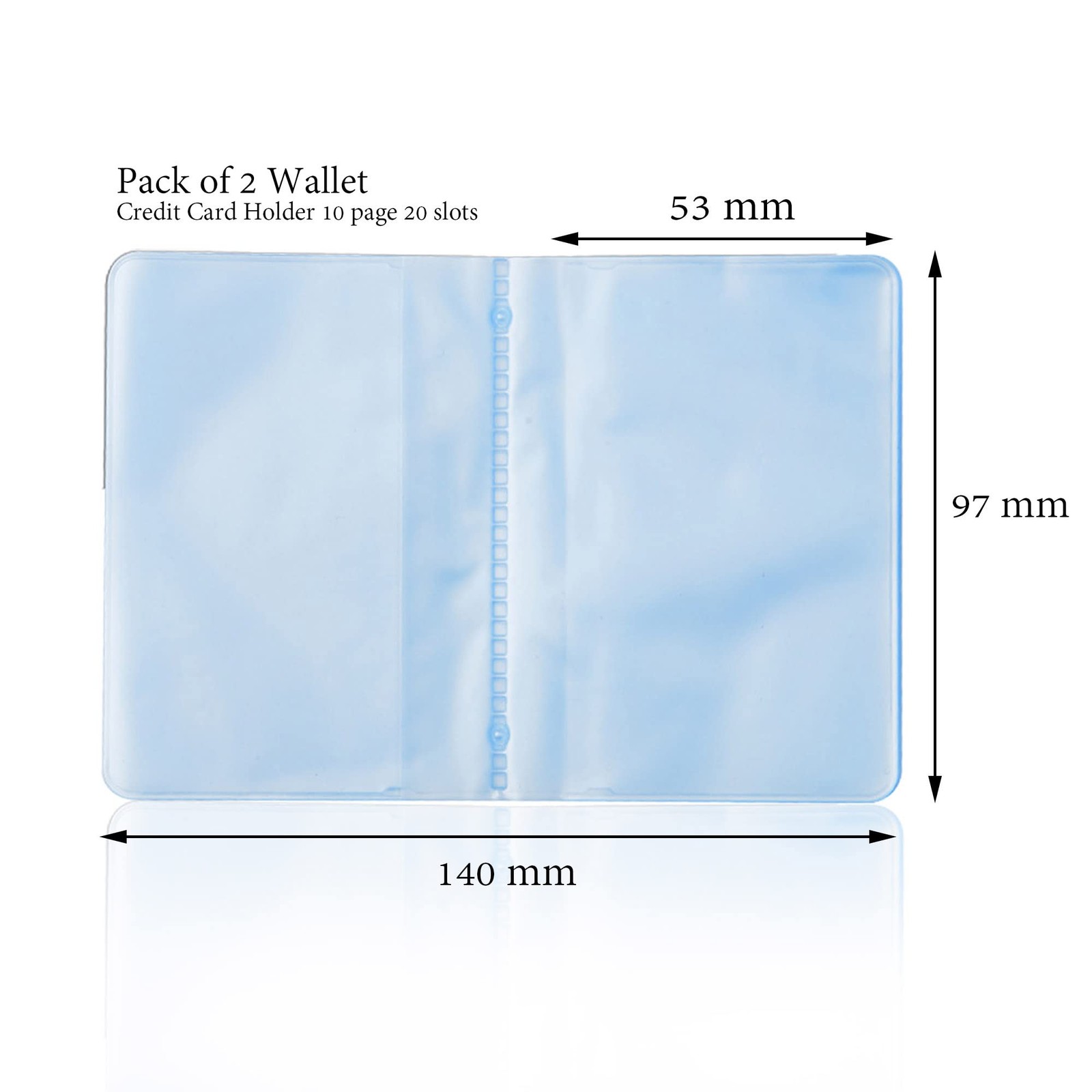 Lxnoap Plastic Wallet Insert Credit Card Holder Transparent 10 page 20 slots,…