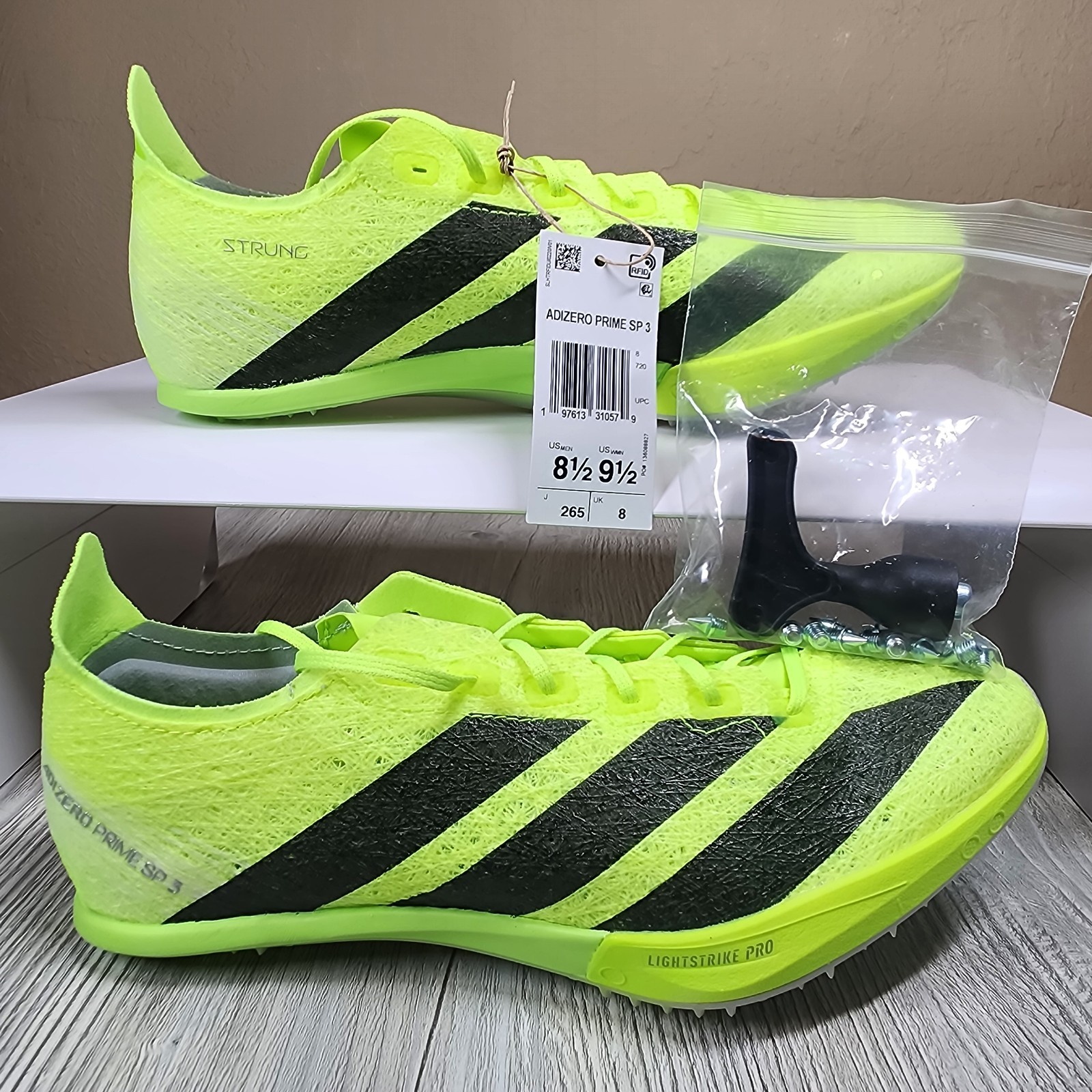 Adidas Adizero Prime SP 3 Track Spikes Green Mens Size 8.5 New IH5800