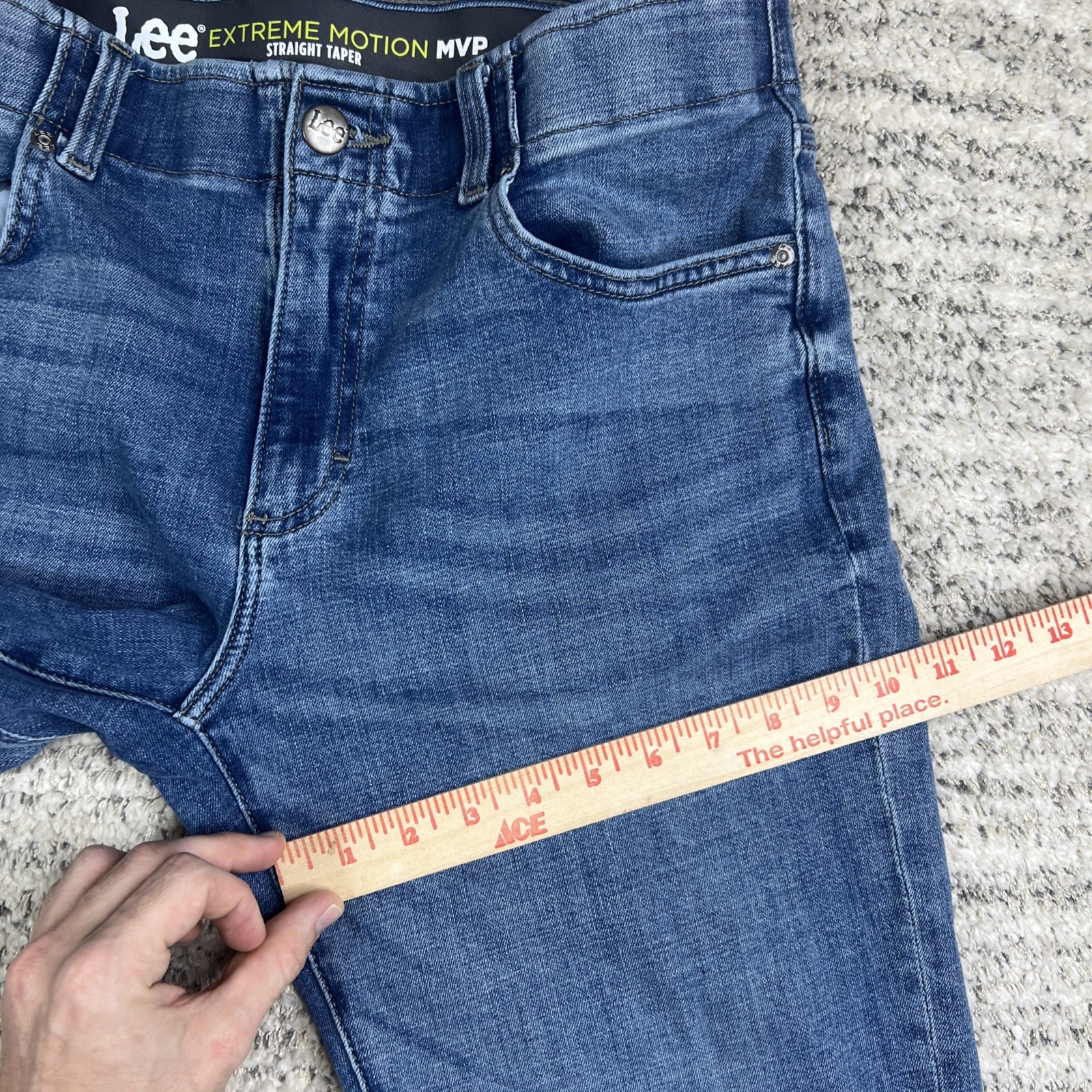 Lee Extreme Motion Jeans 34×30* Men’s Blue Denim Cotton Straight Fit Tapered Leg