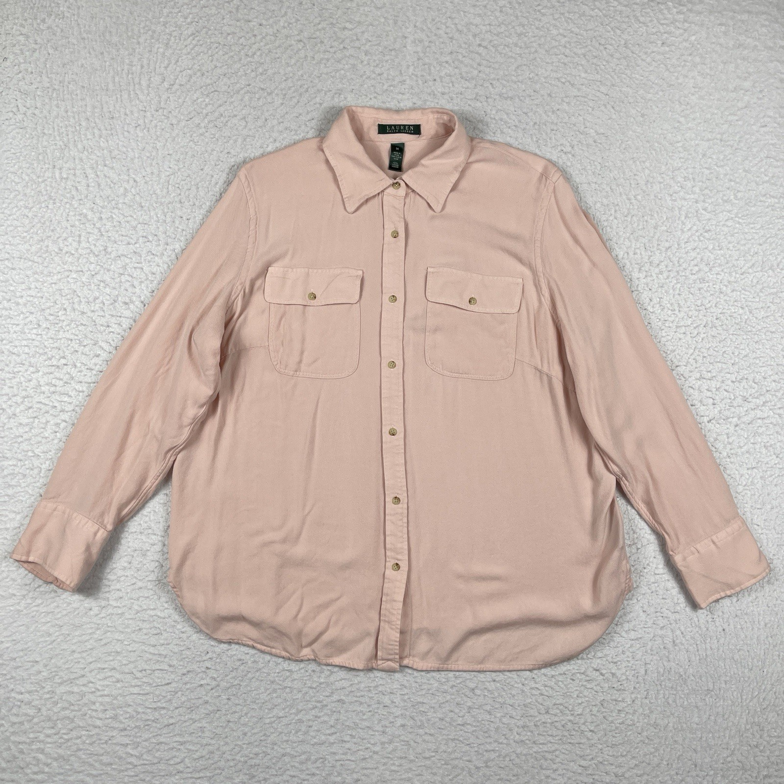 Lauren Ralph Lauren Shirt Womens 1X Pink Casual Workwear Office Travel Peppy