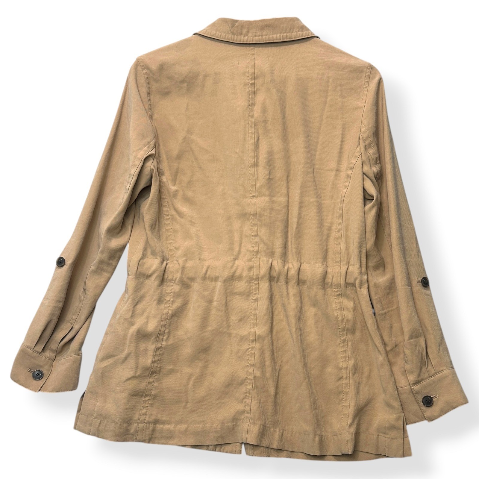Talbots Womens Lightweight Utility Jacket L Safari Field Resort Preppy Coastal