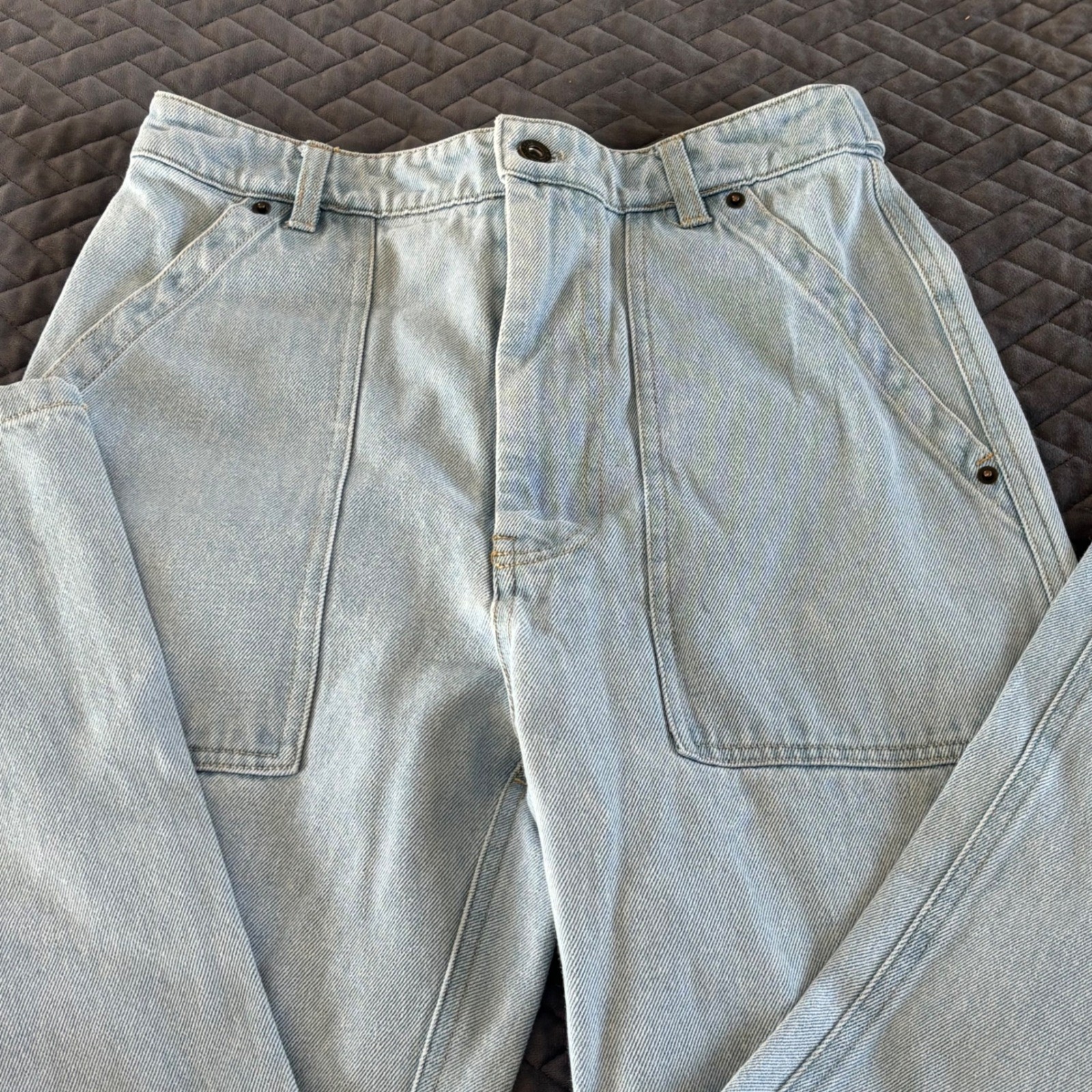 Blue Savvy Denim high waisted Straight Leg Distressed Raw Hem Jeans Size 5/27