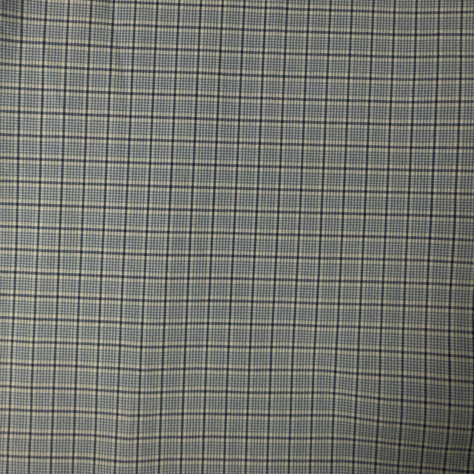 Ralph Lauren Long Sleeve Checked Button Up Shirt Mens 15.5 34/35 Custom Fit Blue
