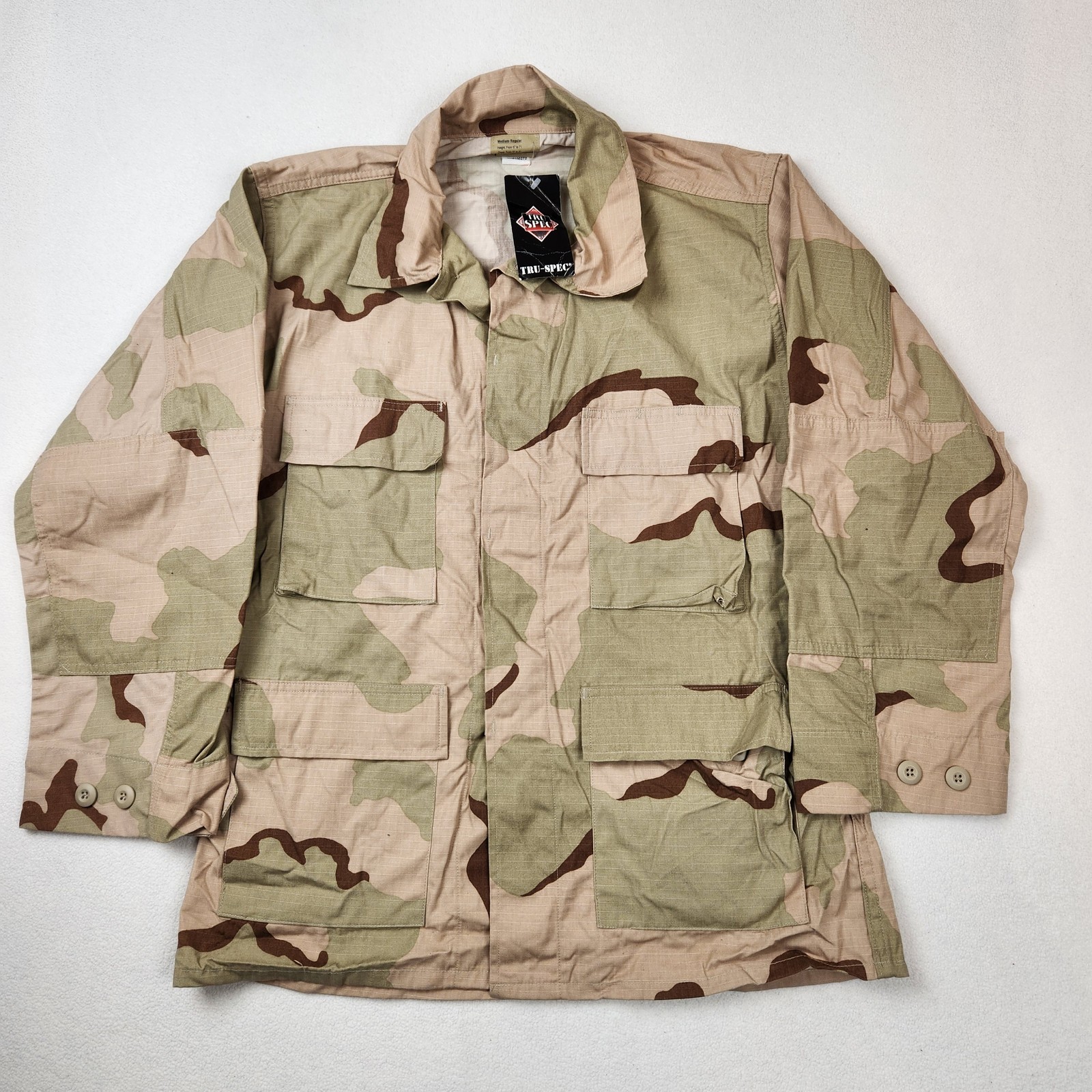 Tru-Spec Jacket Mens Medium Regular Camo 3 Color Desert BDU USAF Air Force Patch