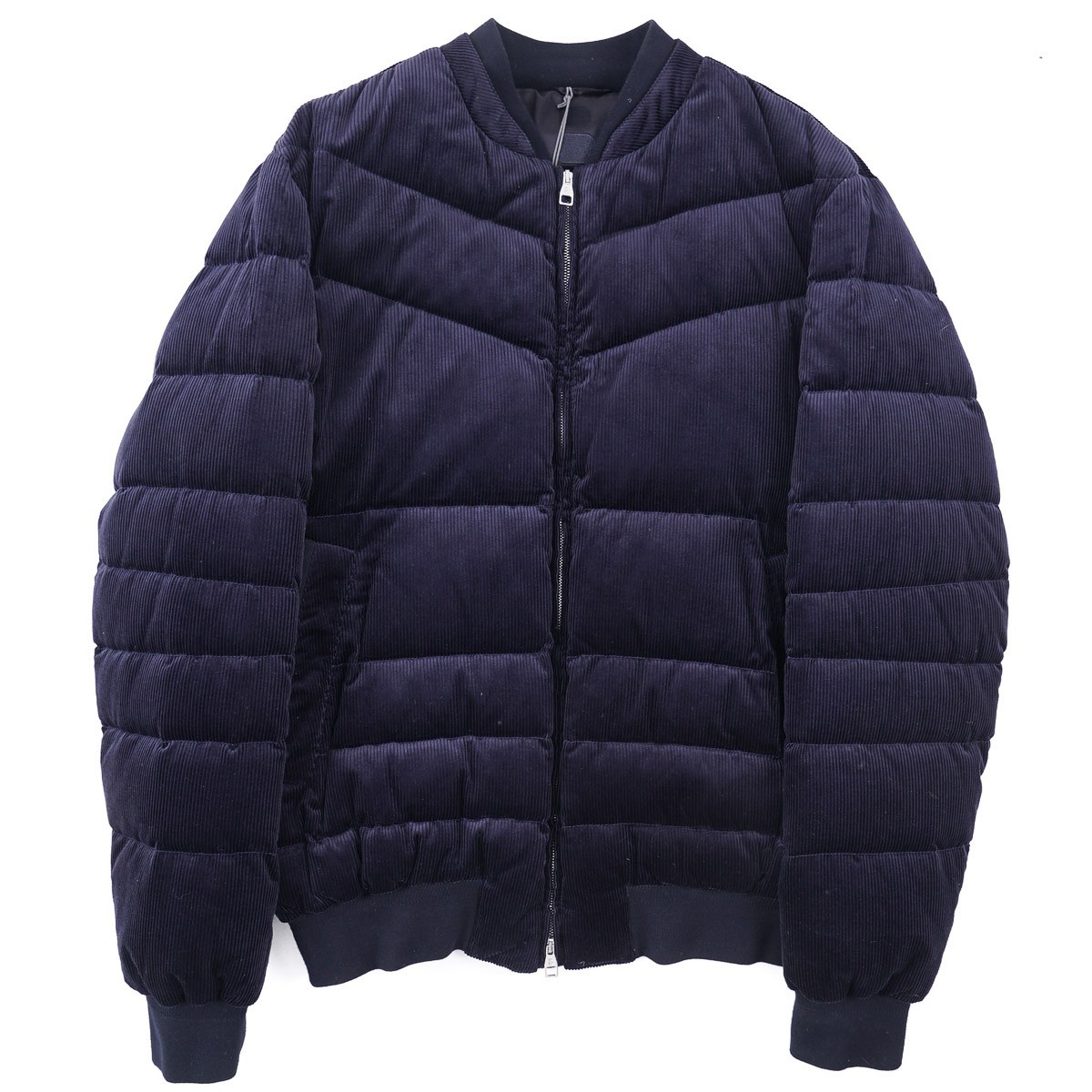 Brett Johnson Navy Blue Padded Quilted Corduroy Bomber Jacket XL (Eu 54) NWT