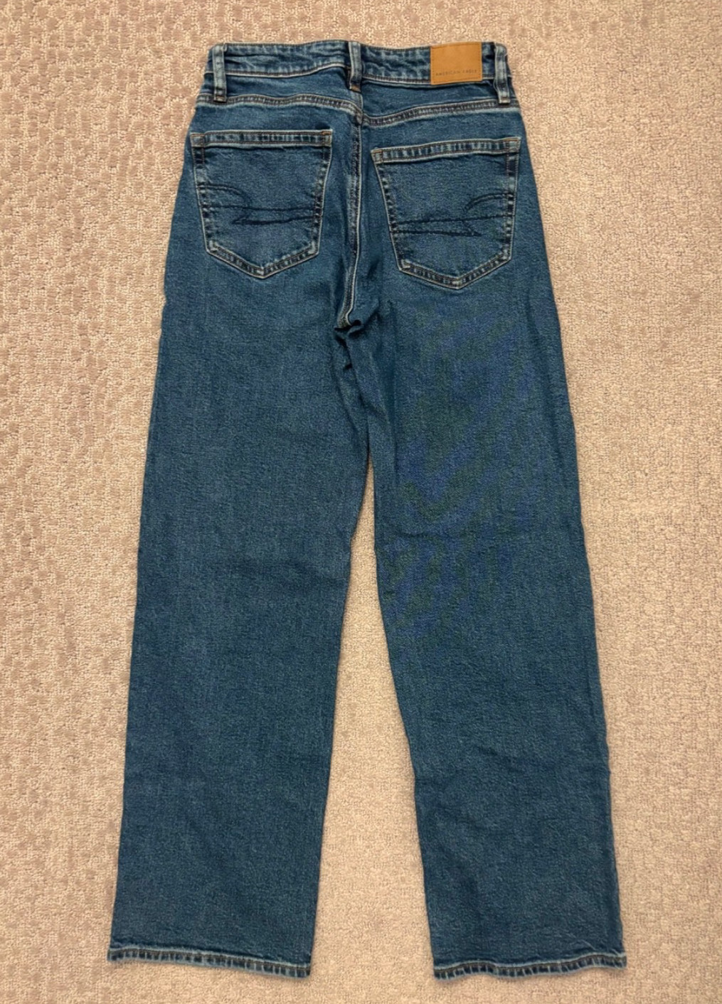 American Eagle High Rise Dark Wash Straight Leg Denim Jeans Size 000 Regular