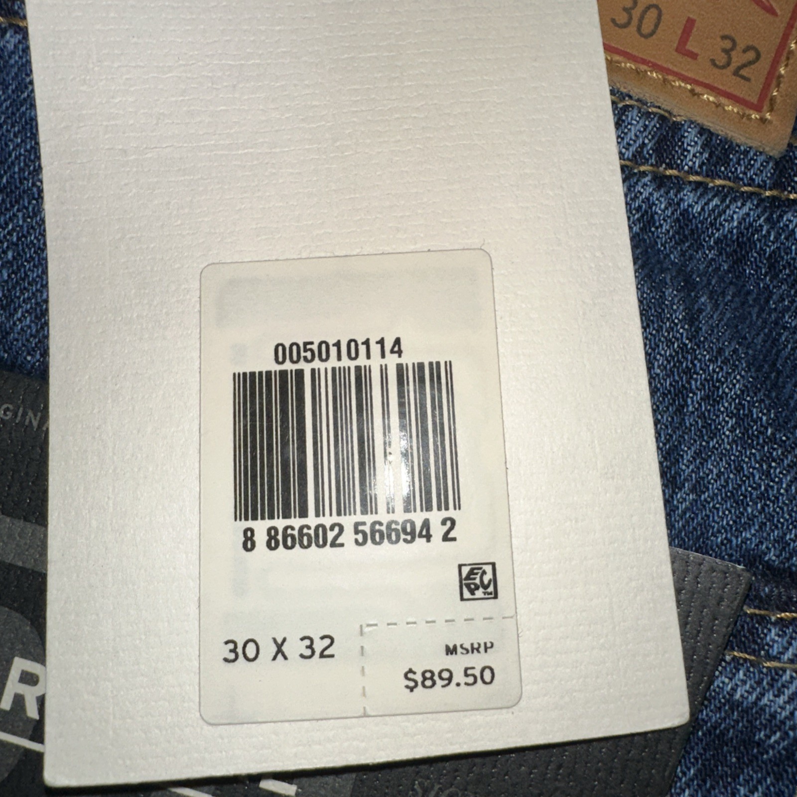 New Mens Blue Original Levis 501 Jeans Sz:30×32 Button Fly Sits At Waist