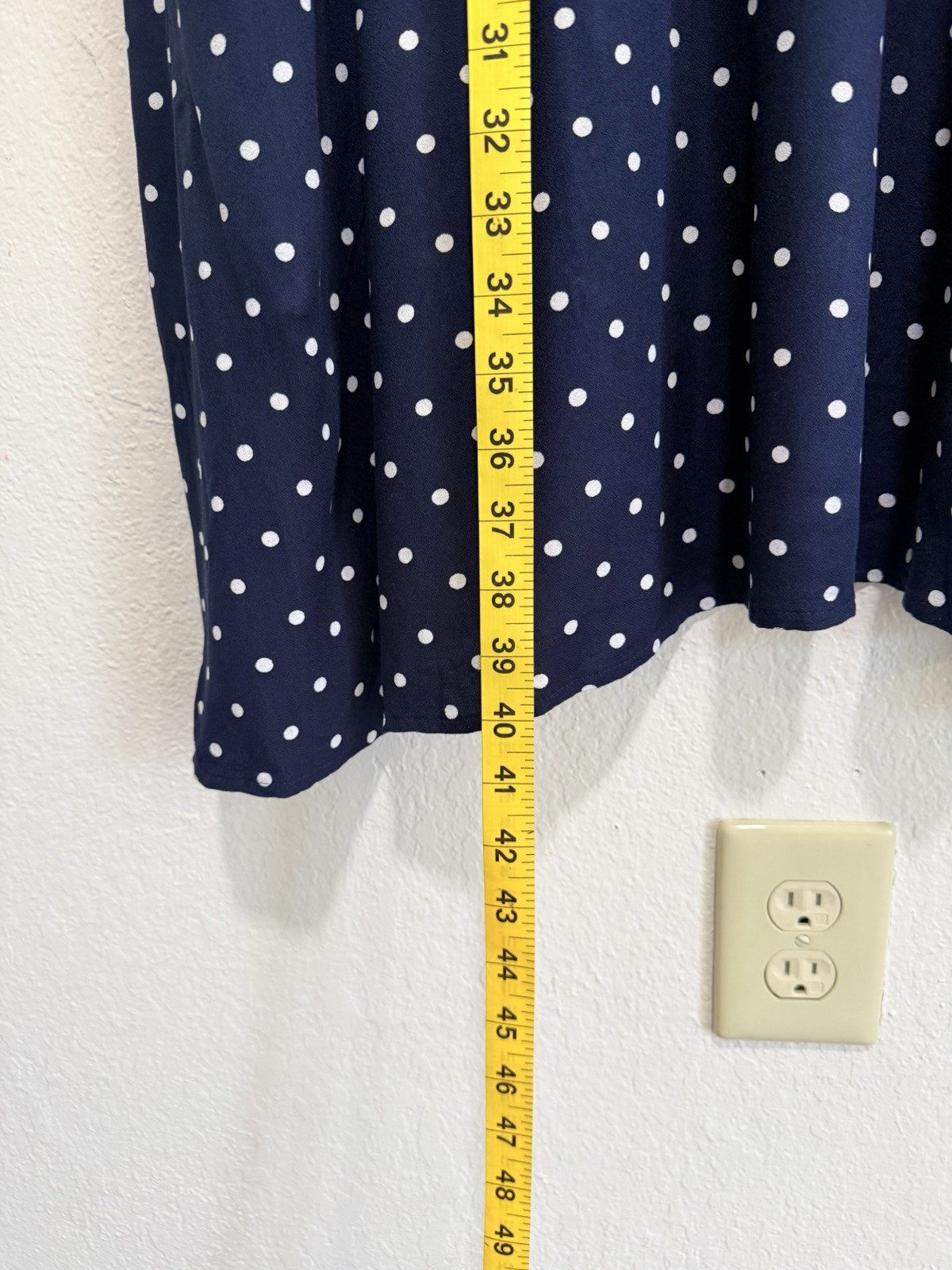 OLD NAVY Blue White Polka Dot Short Sleeve Empire Waist Dress Plus 2XL