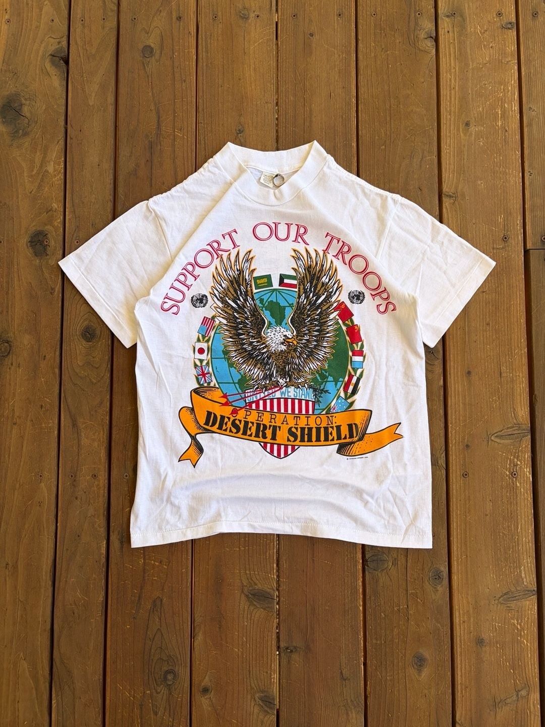 Vintage 1990 Operation Desert Shield Support Our Troops Single Stitch T-Shirt