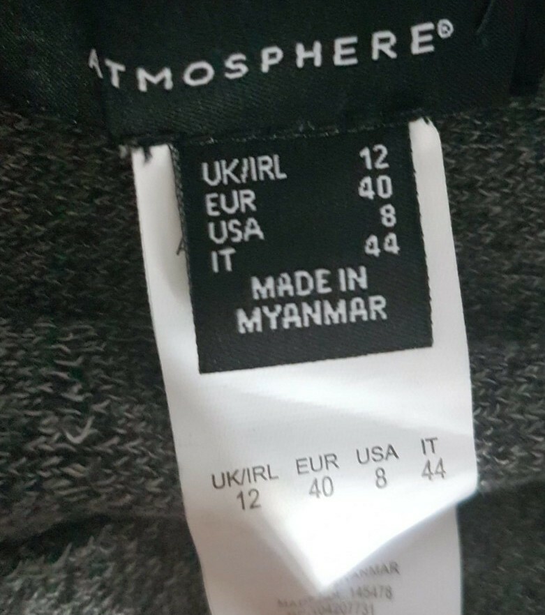 BNWT GREY ATMOSPHERE PRIMARK SKIRT WITH GOLD BUTTONS SIZE 12UK STRETCH WARM TAG