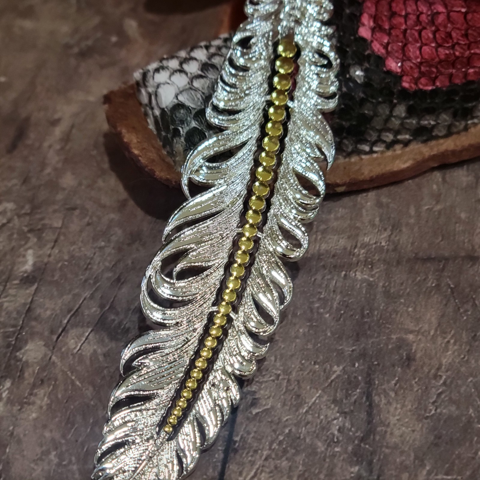 Silver Gold Hat Feather for Cowboy Hat Two Tone Pluma Gift Item