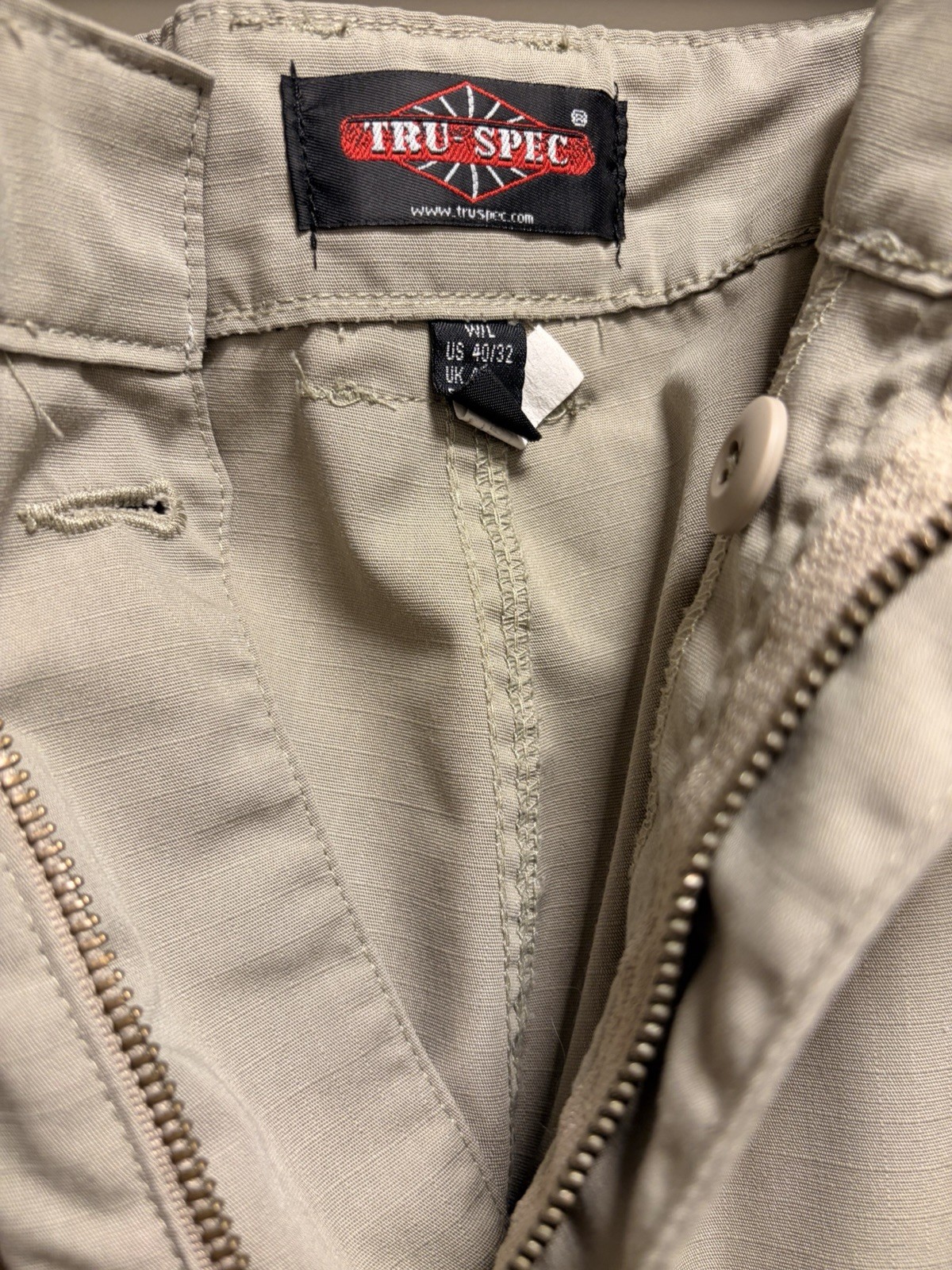 Tru-Spec Tactical Cargo Pants Mens 40×32 Khaki Ripstop Utility Pockets Outdoor