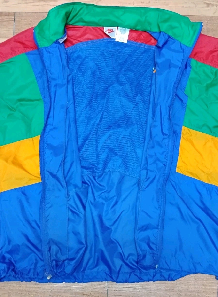 Vintage 80’s 90’s Nike Windbreaker Jacket, Color Block Full Zip XXL